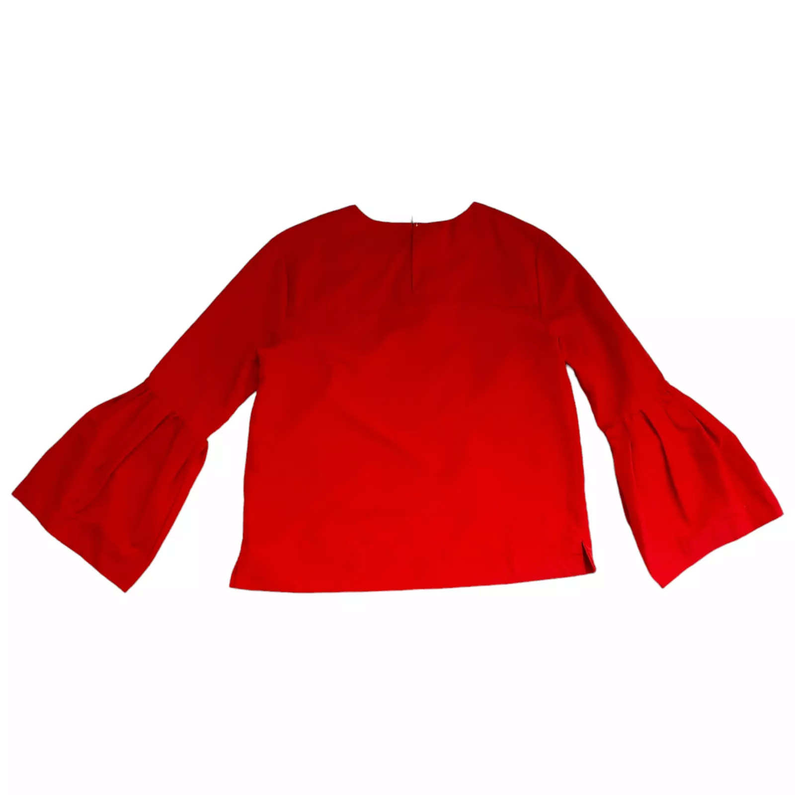 NWT Free Assembly Blouse Womens XS Red Long Bell Sleeve