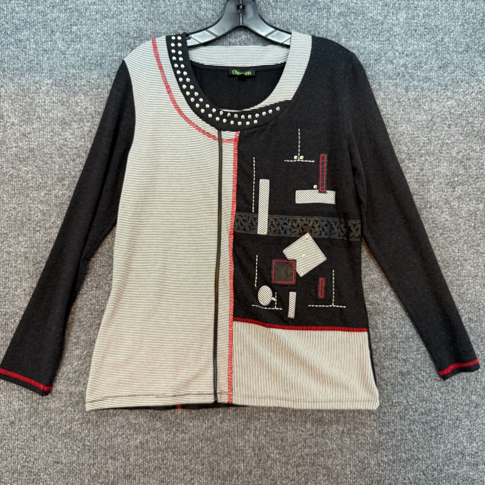 Cherishh Top Womens S Multicolor Tunic Patches Abstract Artsy Geometric Casual