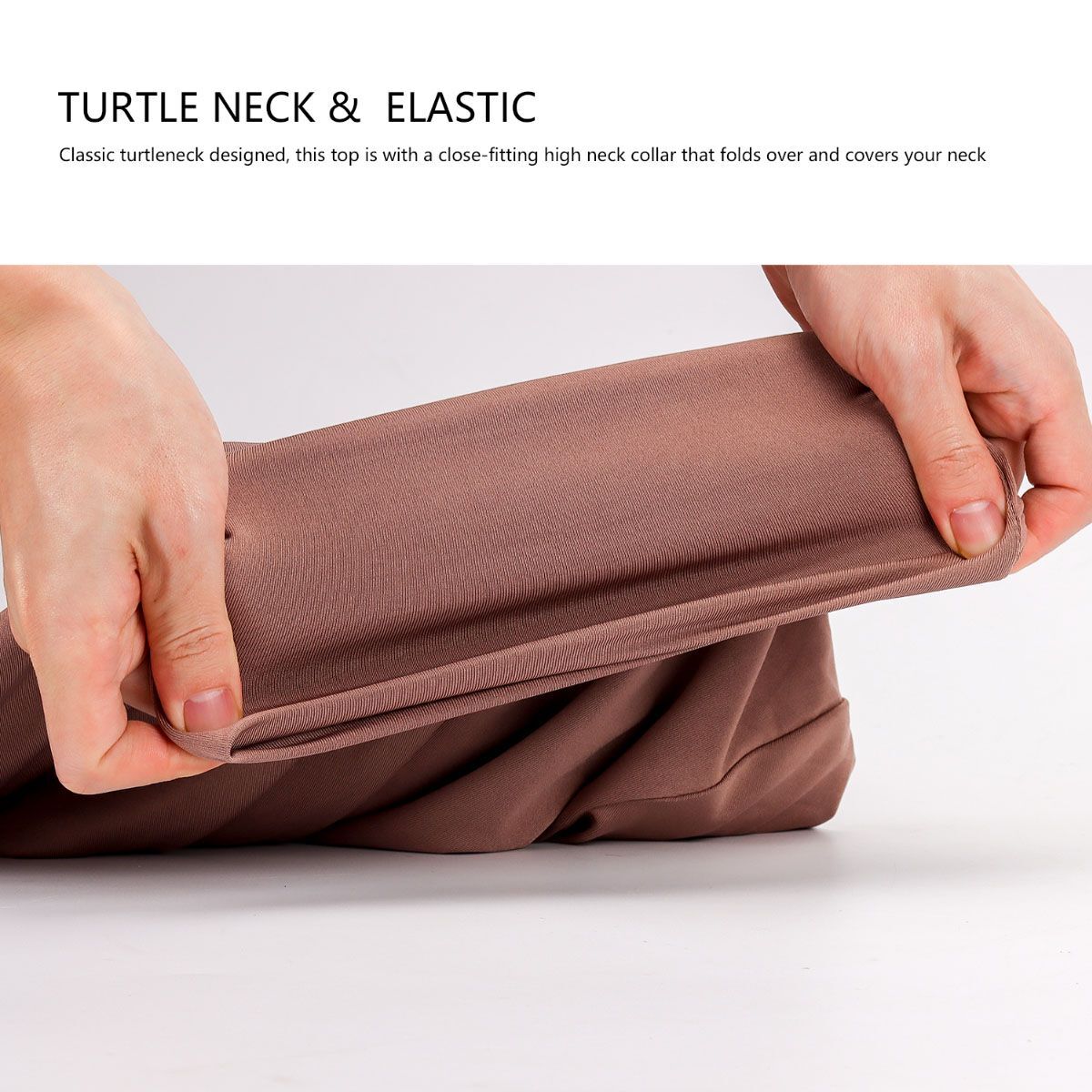 Women’s Ladies Turtle Neck Bodysuit Long Sleeve Solid Stretch Tops T-shirt S-XL