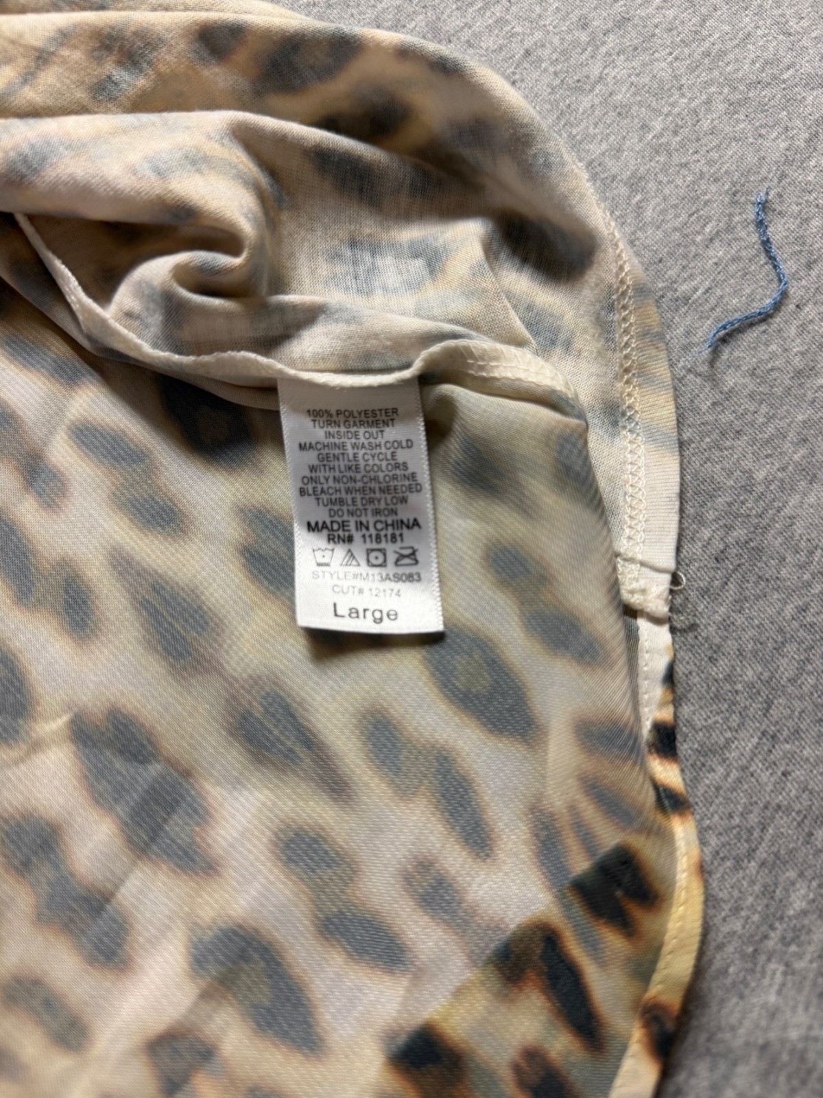 French Blue Tiger Lily Tunic Womens Size Large