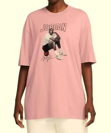 Women’s MICHAEL AIR JORDAN NIKE 90’s OVERSIZED FIT Pink T-Shirt Size MEDIUM *D7