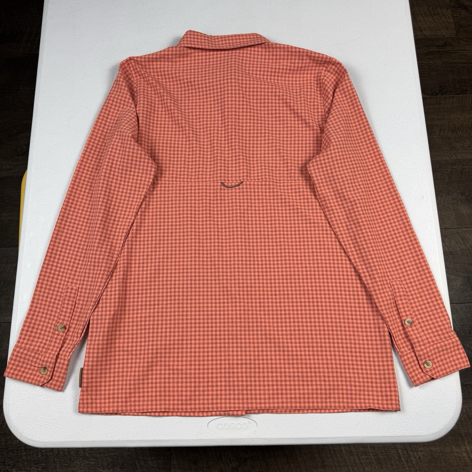 ZeroXposur Daytona Button Down Tech Shirt Womens S Small Coral Gingham LS