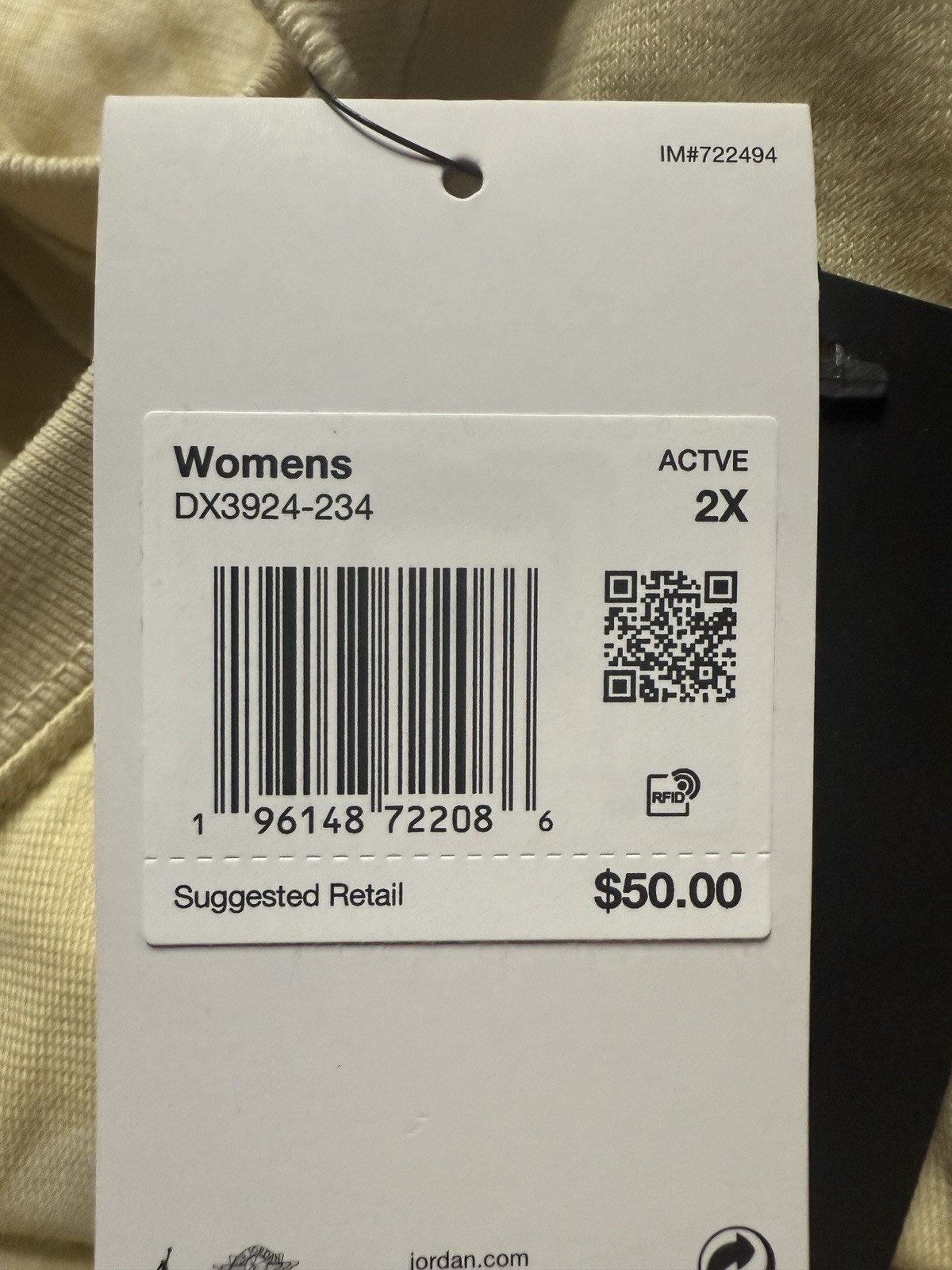 (DX3924 234) NWT Air Jordan Flight beige T-shirt sz 2X Womens A23