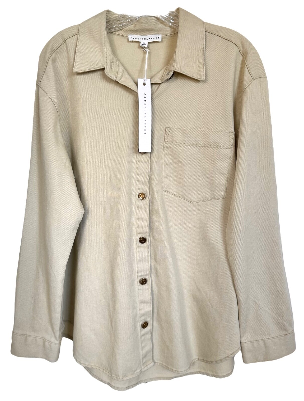 Jane & Delancey Women’s Denim Shacket Jacket Lightweight Size M Vintage Yellow