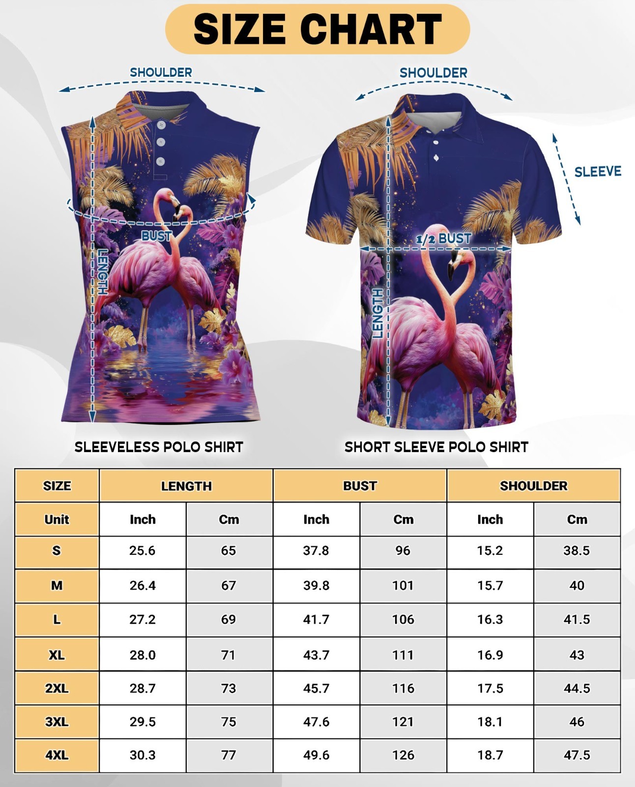 Women Sleeveless Polo Shirt Flamingo Tropical Animal Floral Top