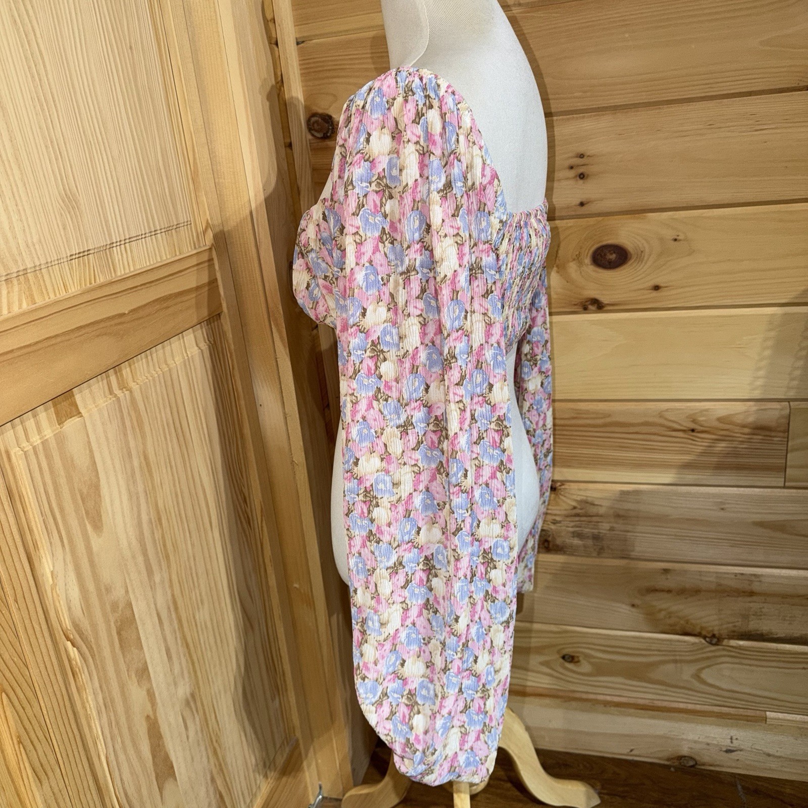 Princess Polly Garden Long Sleeve Top Pink Floral NWT Crop Size 4