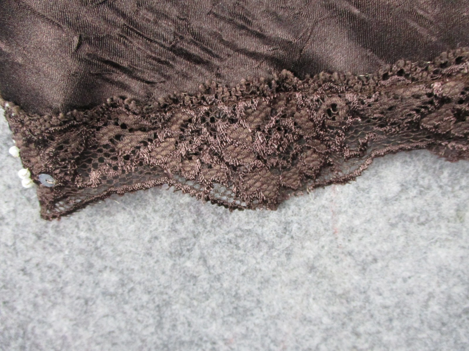 Vintage Cami Women Small Brown Satin Top coquette Grunge Whimsy Babydoll Y2K