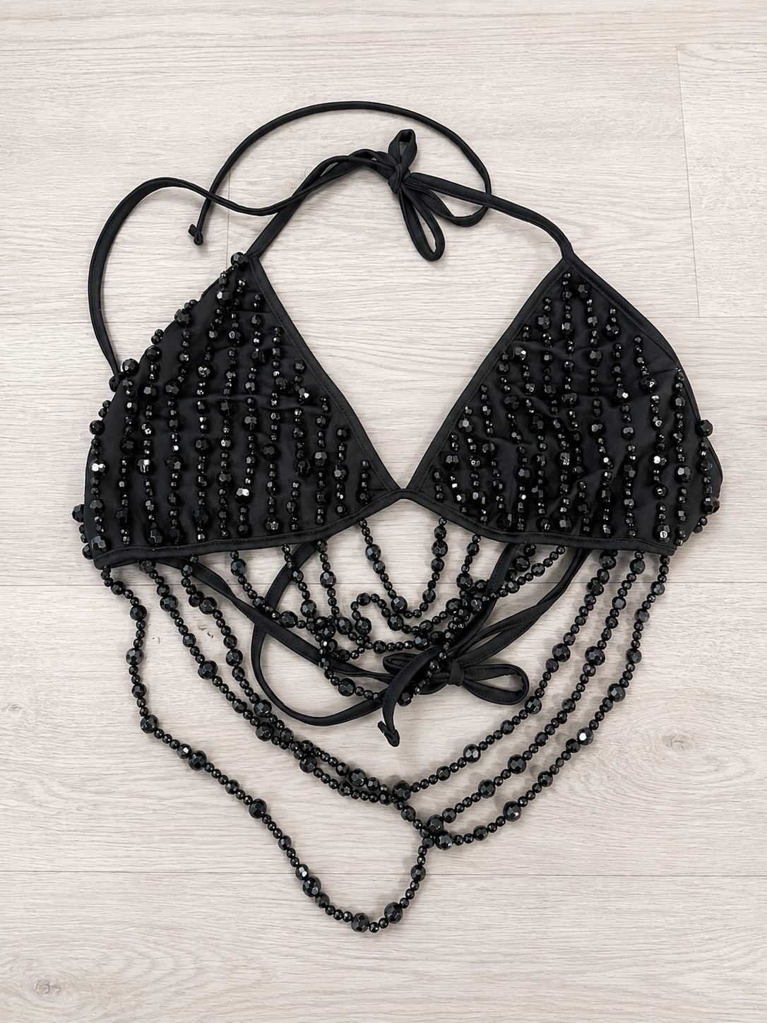 EDIKTED Beaded Bra Cowl neck Halter Top (Women) Large