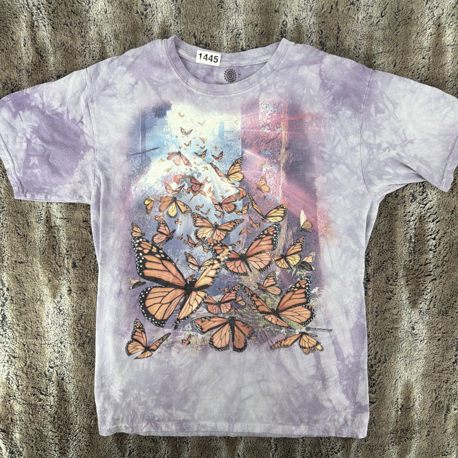 The Mountain Size Large Purple Y2k Monarch Butterfly Short Sleeve Tee Fairy