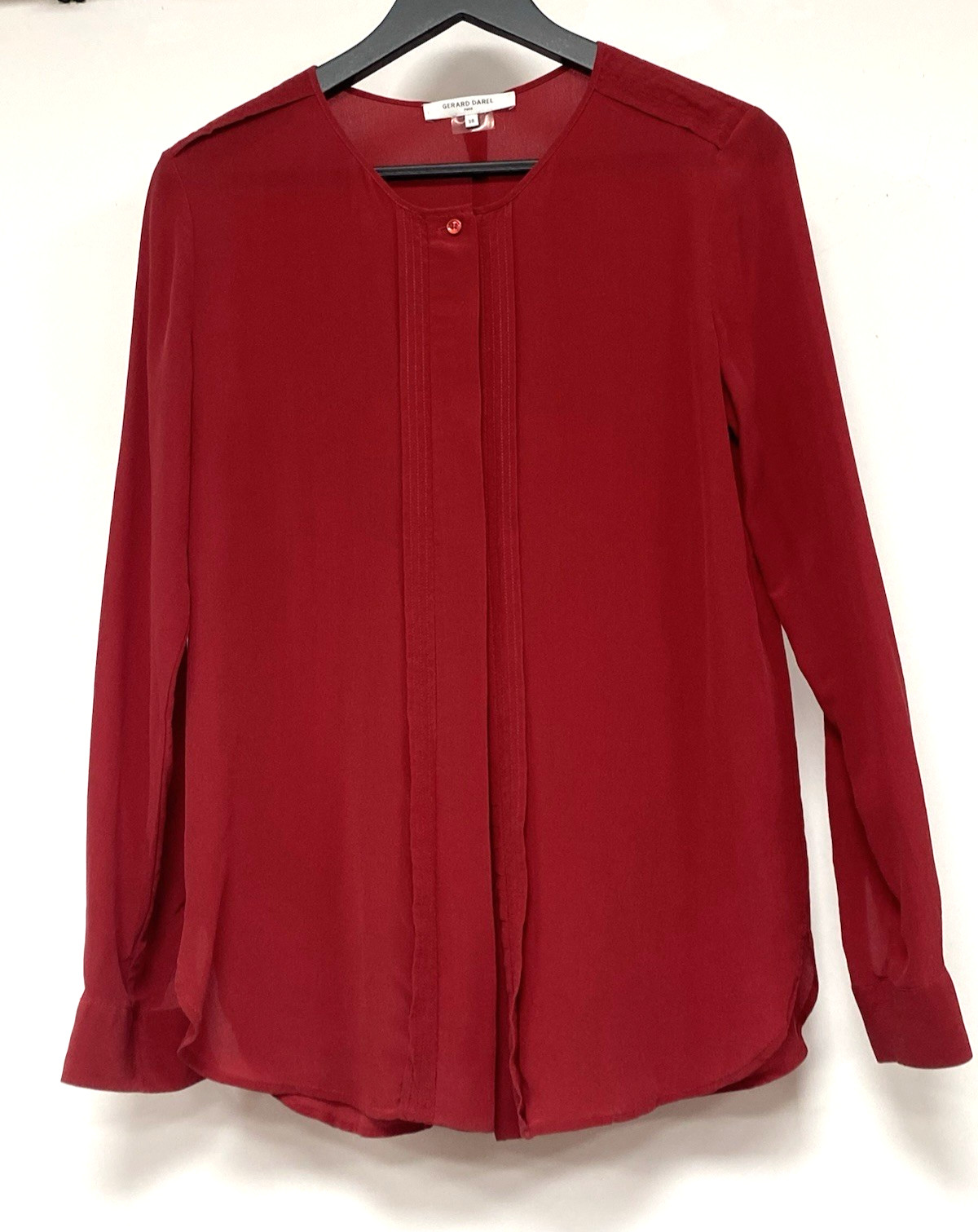 Gerard Darel 100% silk red shirt/blouse UK 8 / 10 in excellent condition