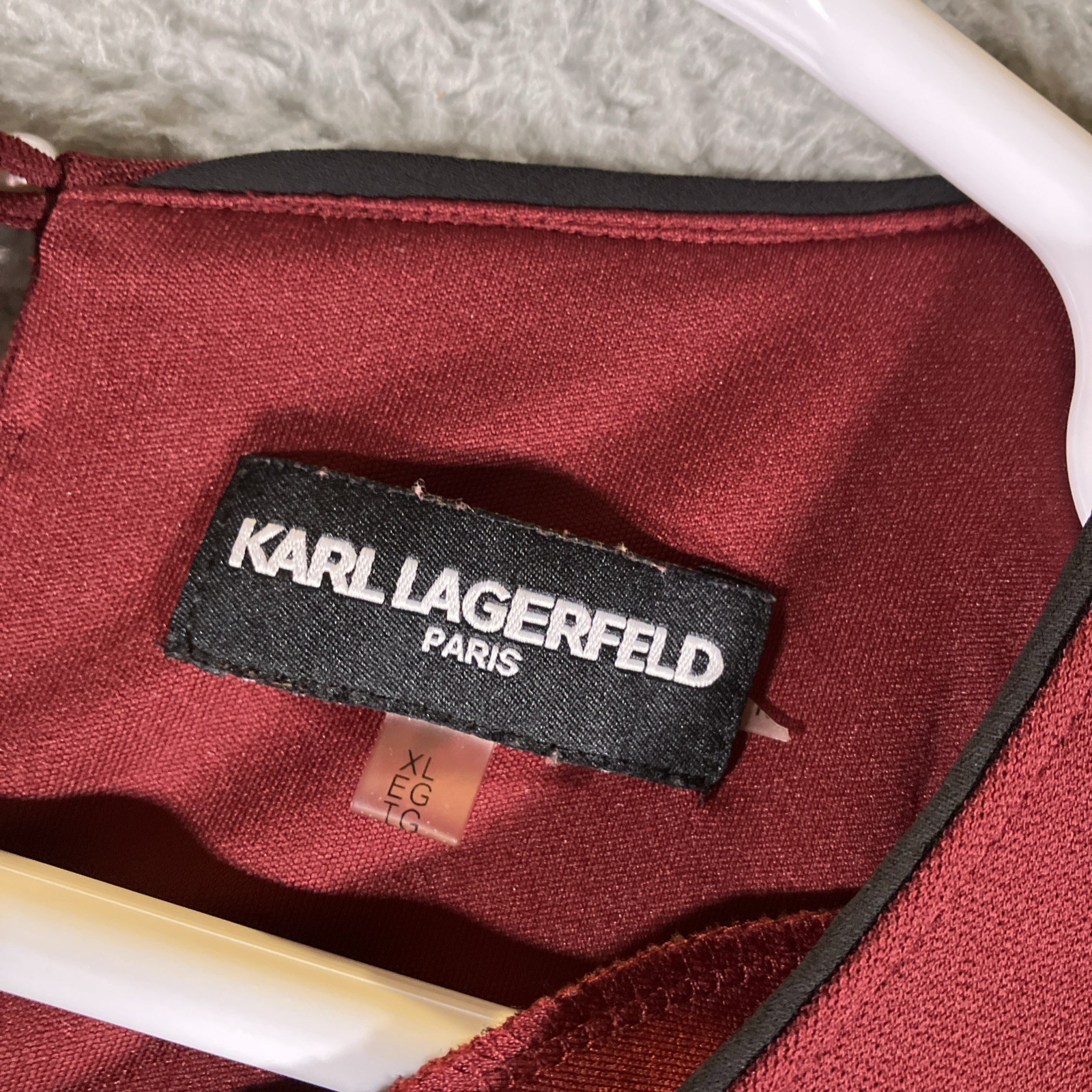 Karl Lagerfeld Burgundy Blouse Womens XL Designer Chic Quiet Luxury Old Money