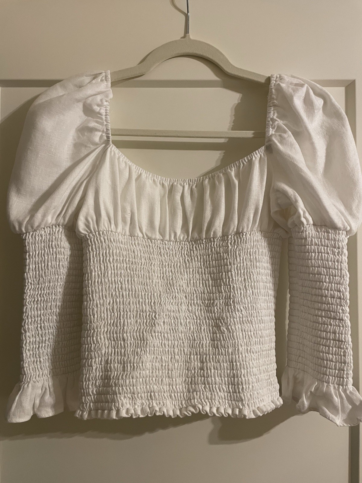 Reformation White Linen Haven Top/ S