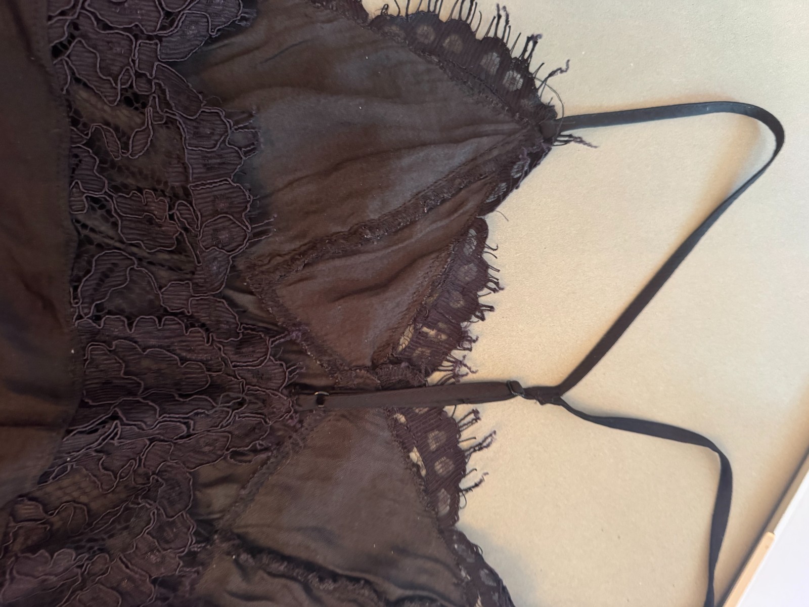 Intimately by Free People Black Sheer Lace Cami Bodysuit Sz XS