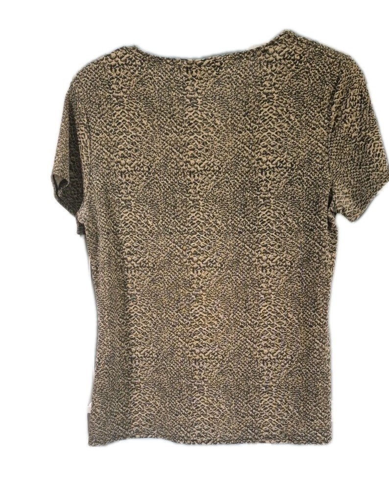 Tickets Sz M Short Sleeve Silky Feel Leopardskin Animal Print Women’s Top