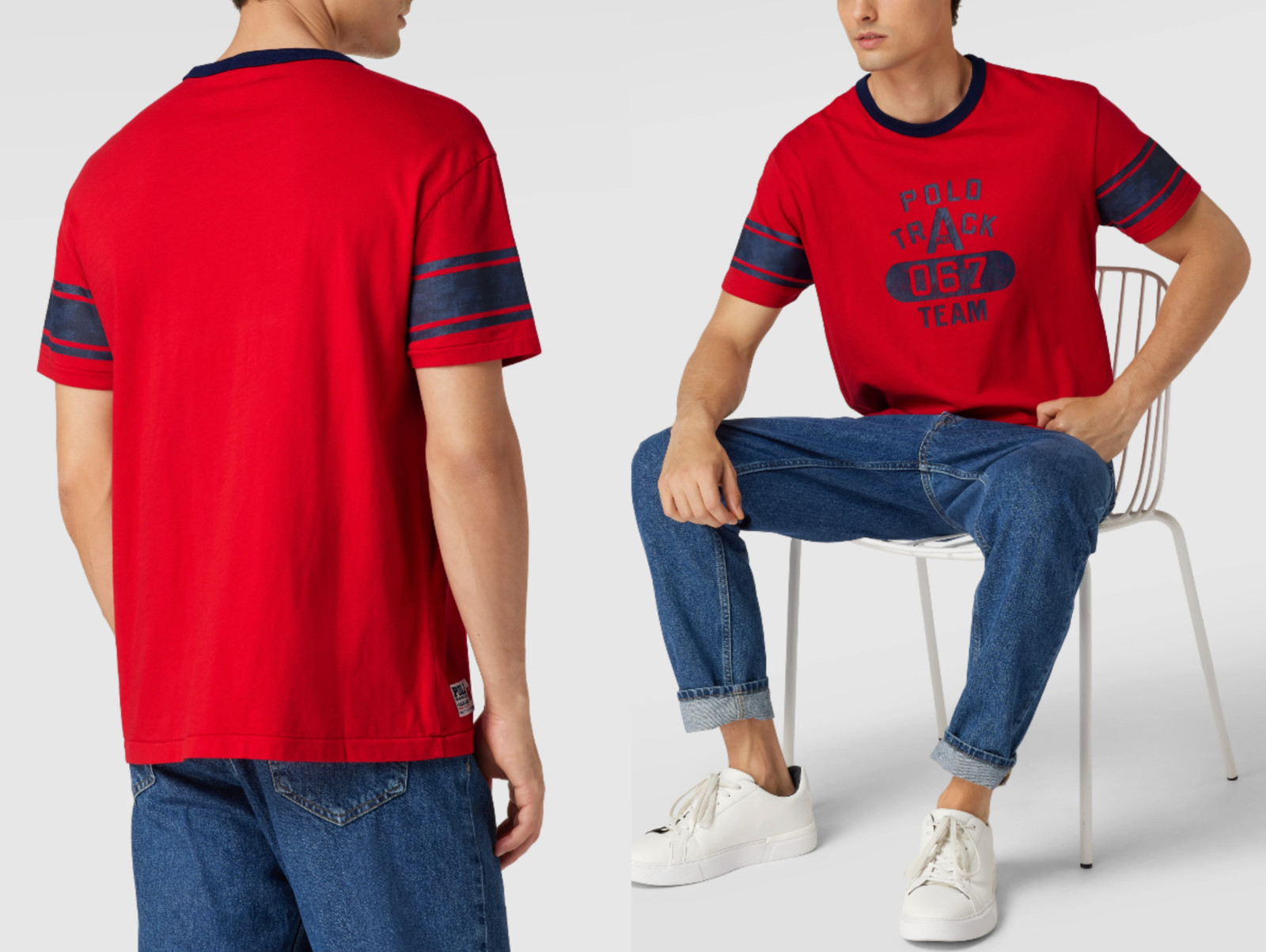 POLO RALPH LAUREN TRACK TEAM TEE T-Shirt Tee Classic Fit Pure Cotton Top XL