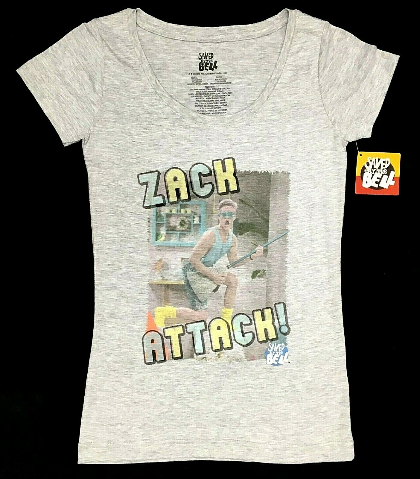 Saved By The Bell ZACK ATTACK Girls Women’s Juniors T-Shirt NWT Official