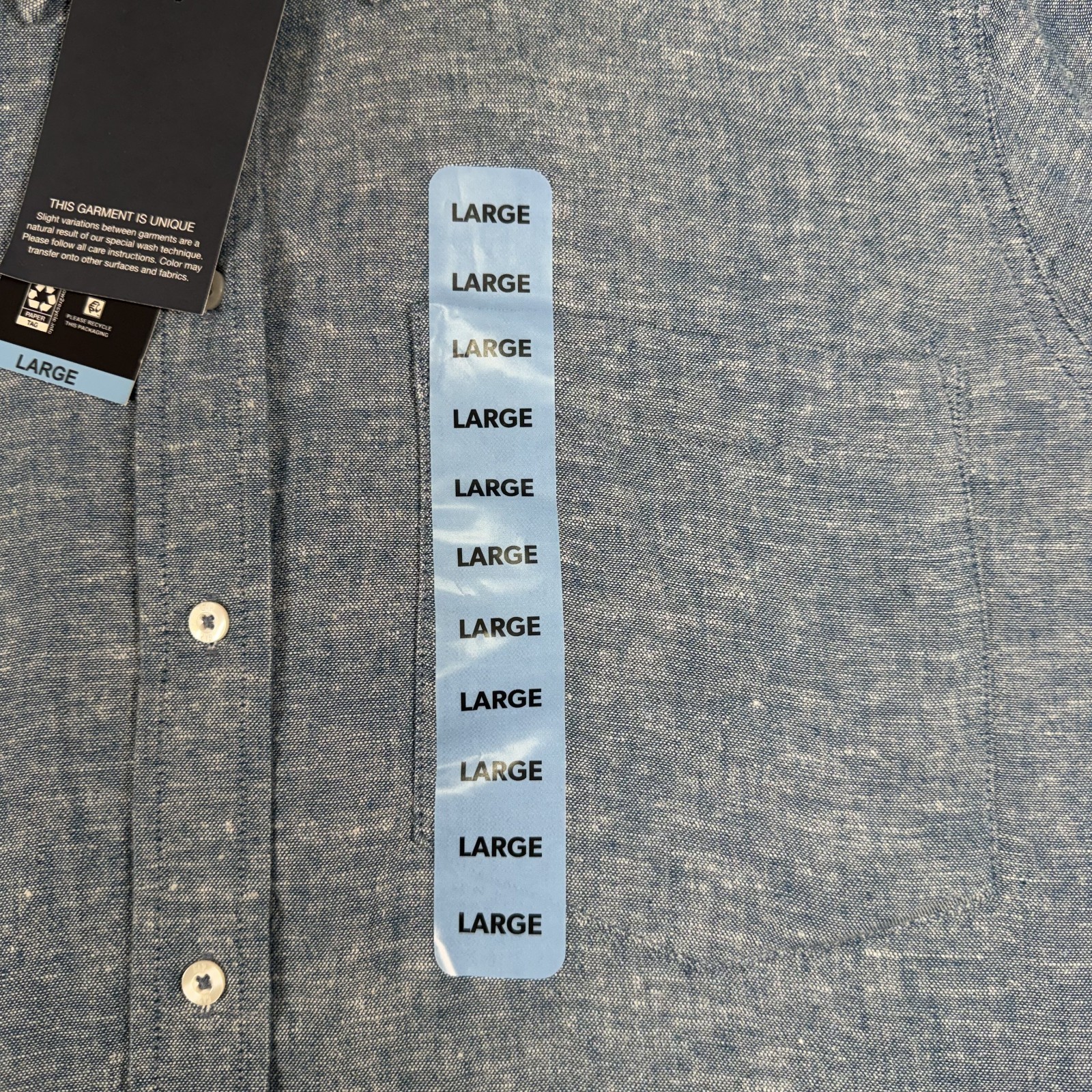 Gap Linen Shirt Women’s Large Blue Linen Rayon Blend Casual Breathable Comfort