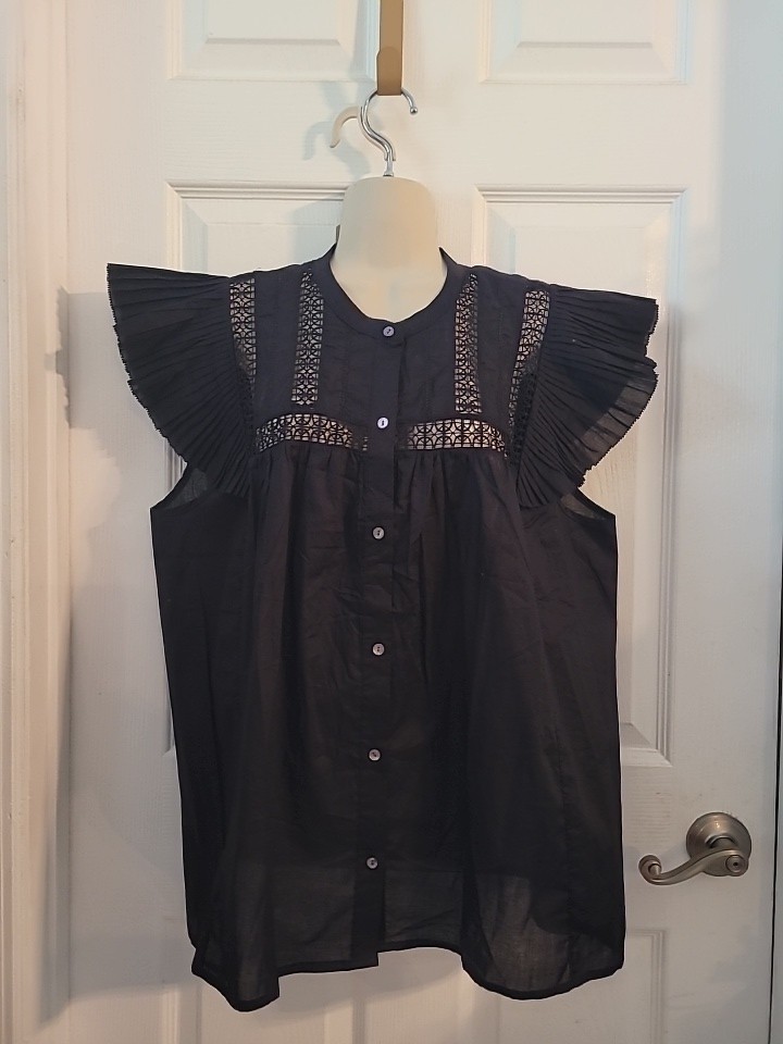 Elie Tahari Lace Bottice Black Top Size 1X
