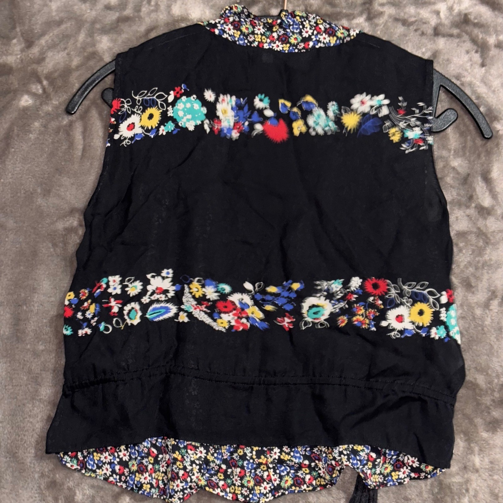 Derek Lam 10 Crosby Silk Floral Boho Blouse Women’s Small Tassel Tie Cottagecore