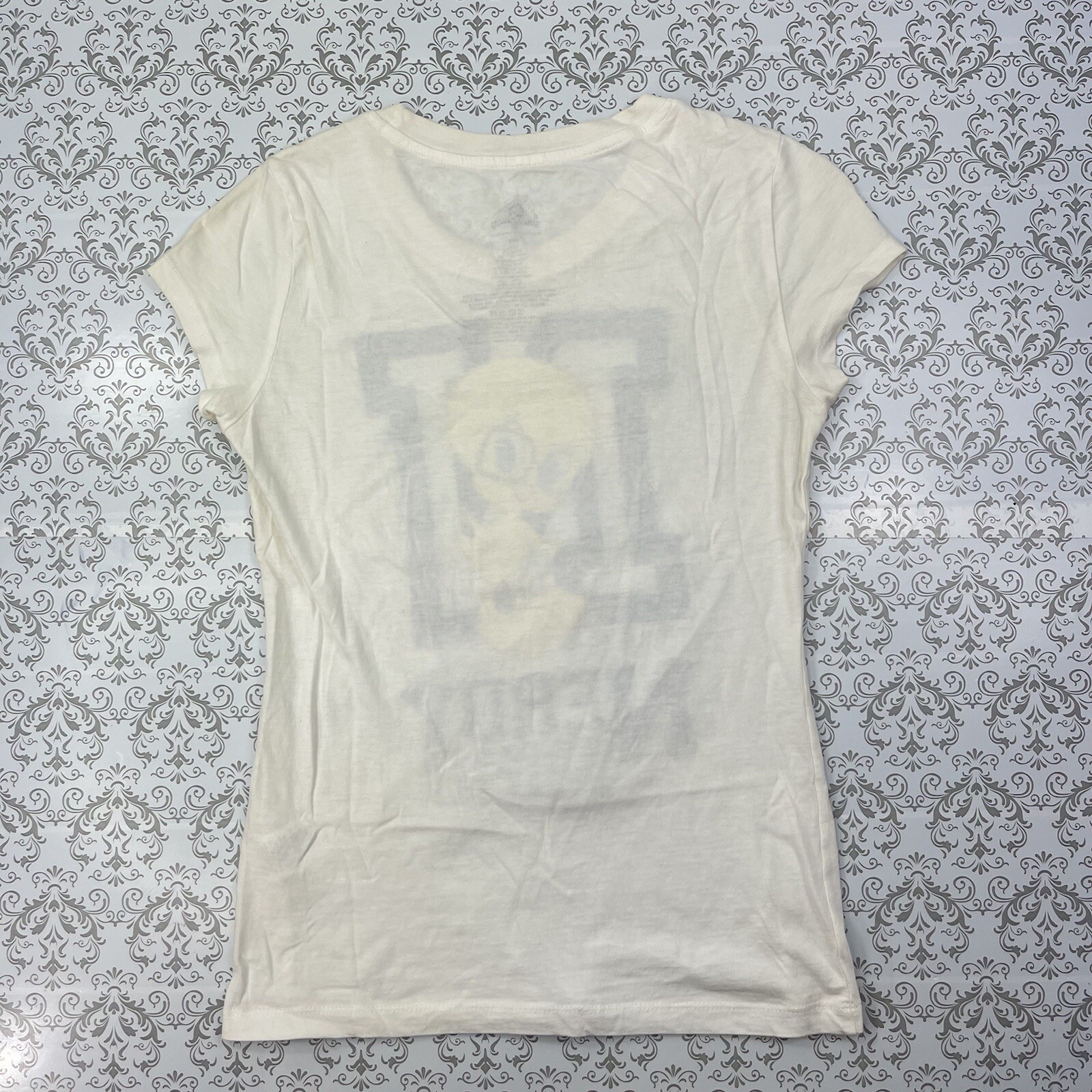 Warner Bros Tweety N is for Nerdy Bird Looney ToonWhite Glitter Top Shirt M 7/9