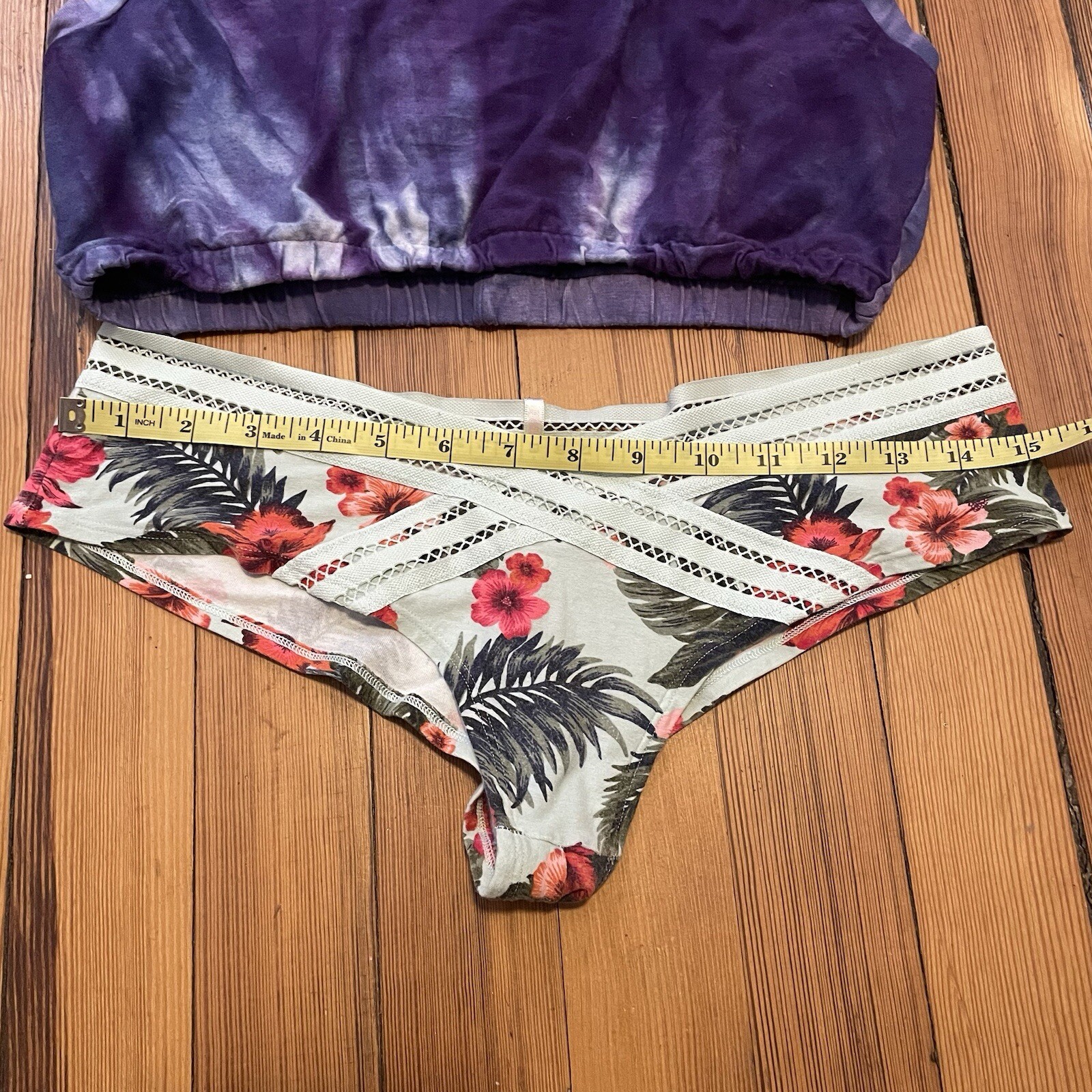 Purple Crop Top Handmade Size S/M See measurements Scrap Fabrics