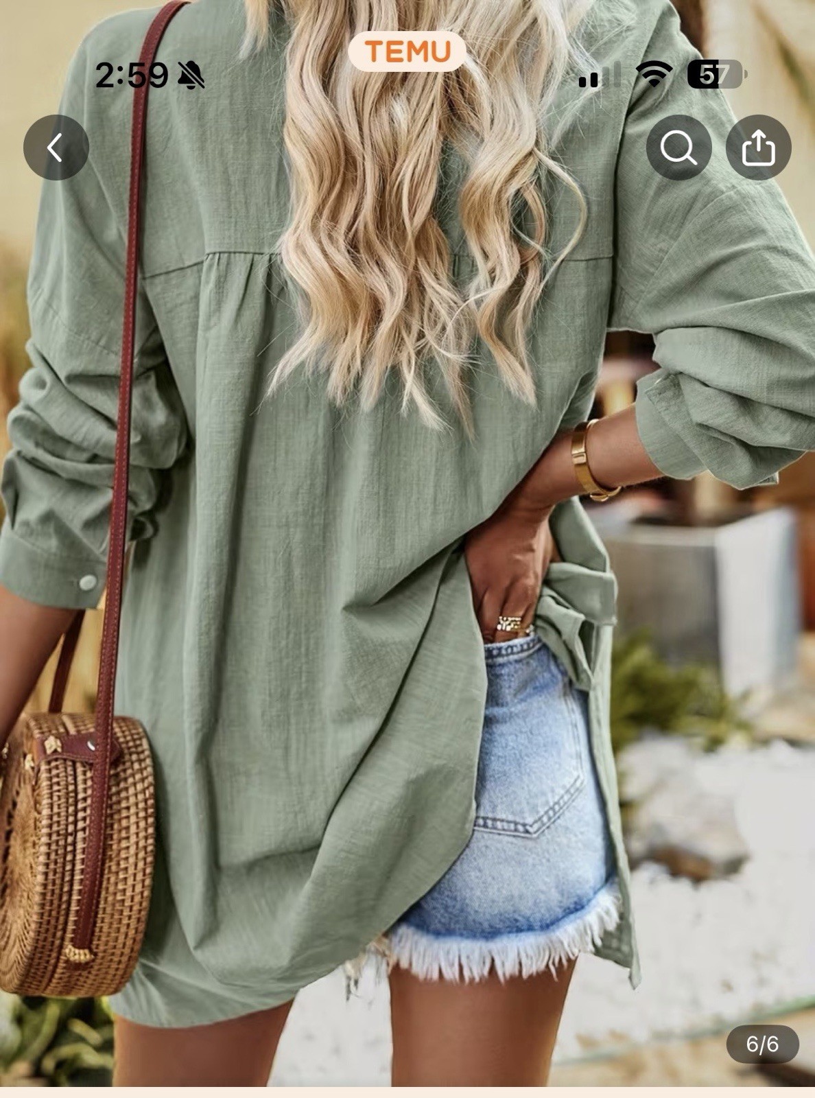 Women’s Oversized Cotton Button-Down Dress Shirt Cover-Up