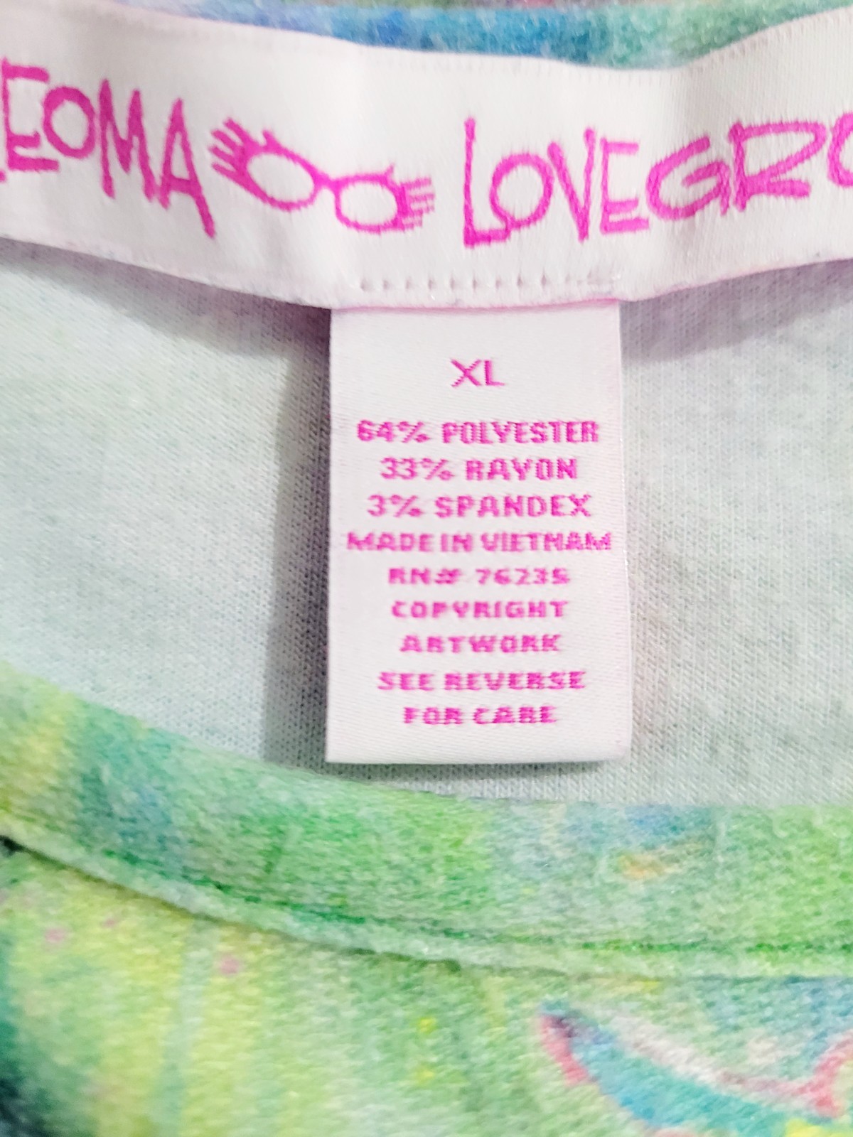 Leoma Lovegrove Size XL Sea Turtle Sweatshirt Coastal Art Ruffle Hem 3/4 Sleeve