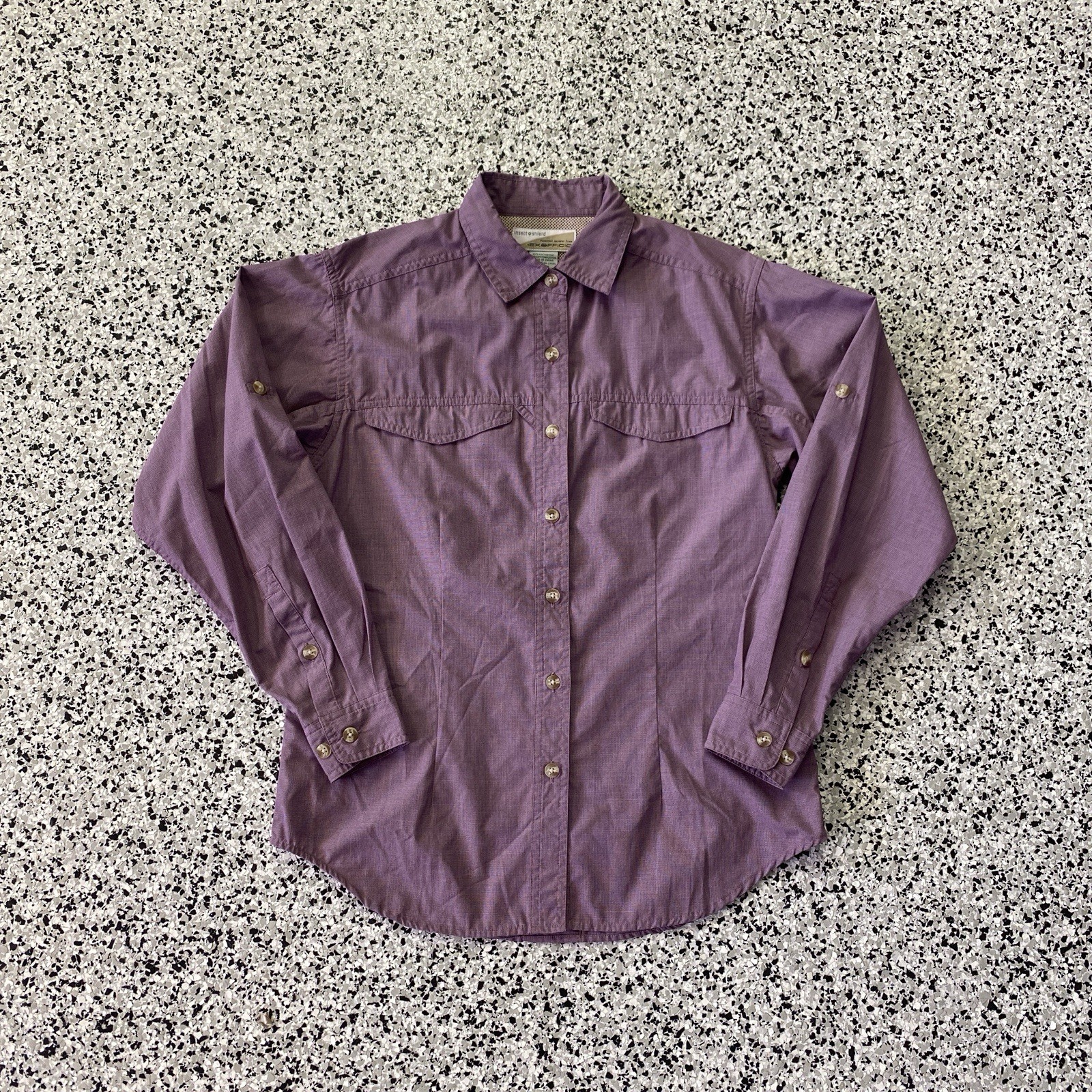EXOFFICIO Red Gorpcore Hiking Button Front Insect Shield Shirt XS