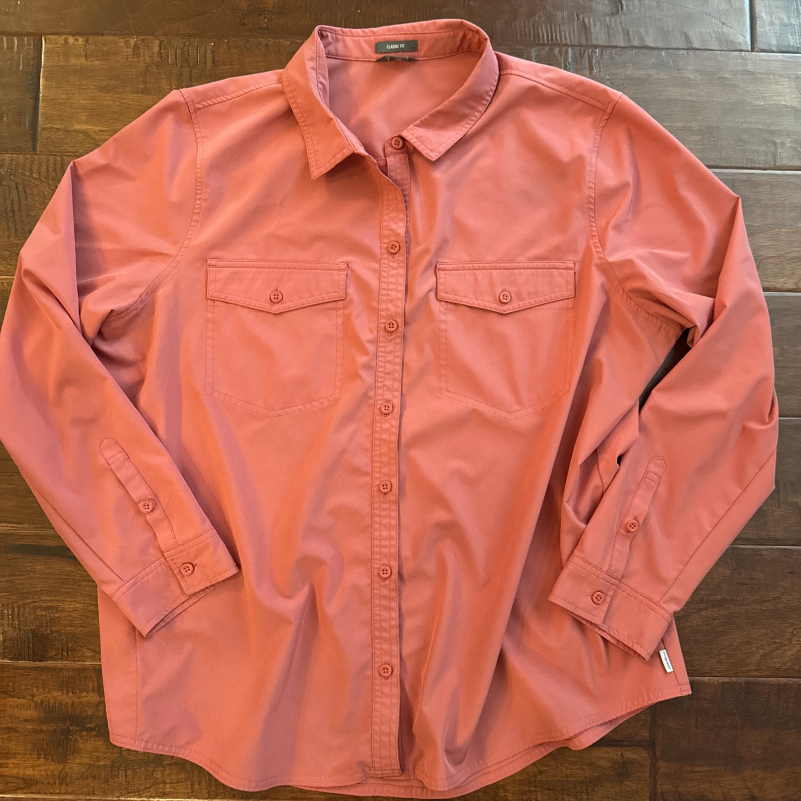 Eddie Bauer Classic Fit Shirt Roll Tab Sleeve Sleeve Quick Dry Size 2XL Outdoors