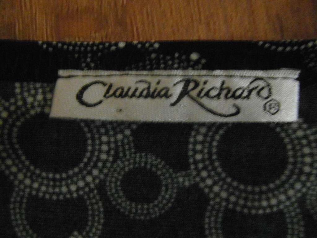 Claudia Richard One Piece Attached Blouse Black and White 1580G-30