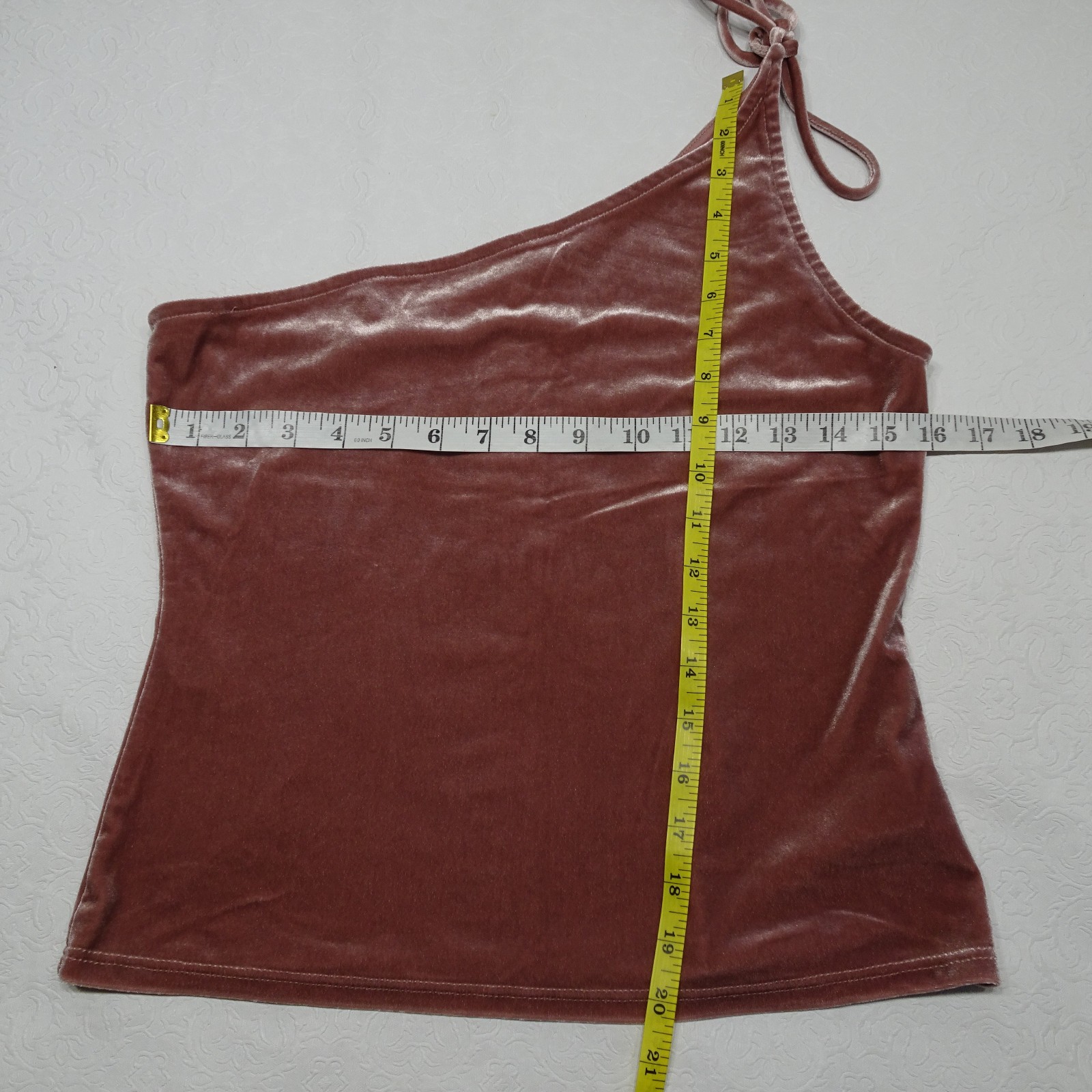Urban Outfitters Size Large One Shoulder Tie Strap Velvet Stretch Top