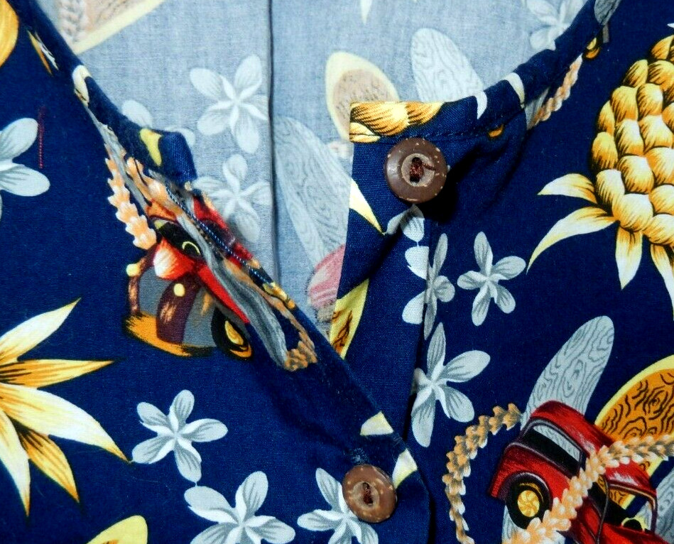 First Hawaii Fashion Pineapple Print Coconut Button Crop Top- one size