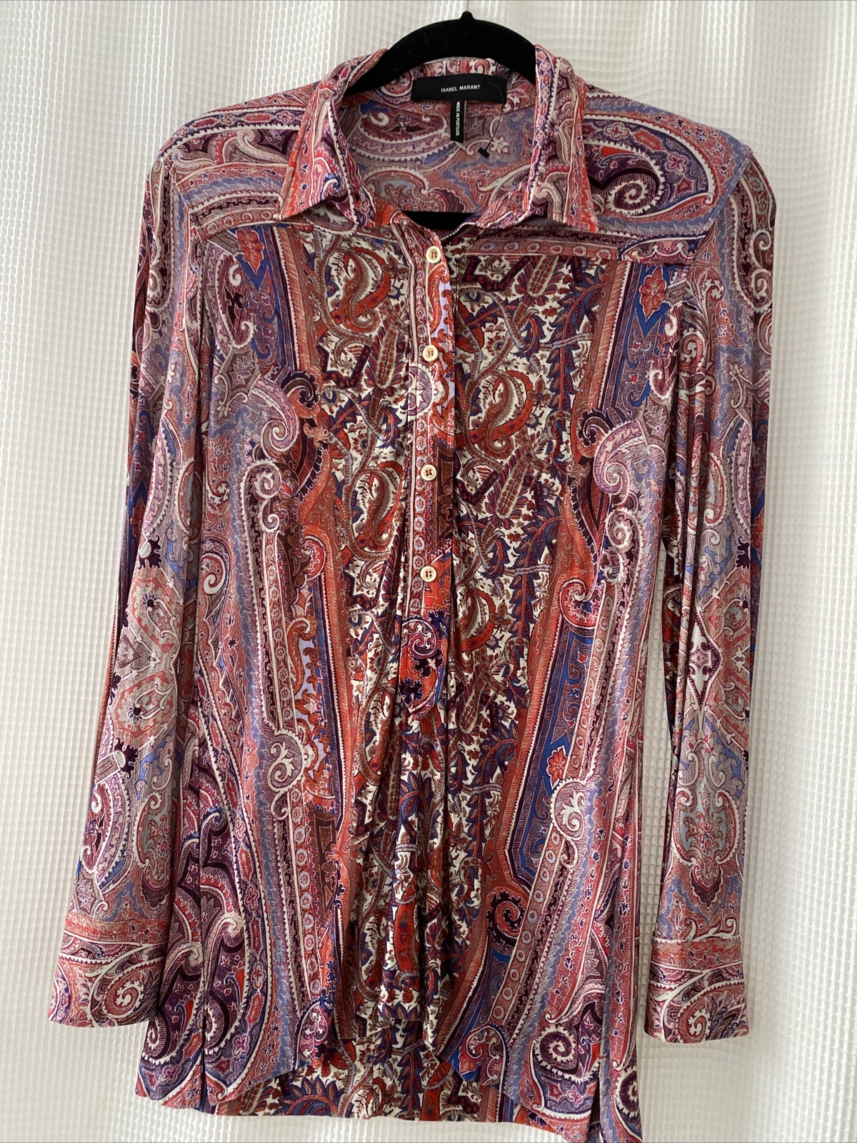 NWOT ISABEL MARANT Runway “Macao” Paisley Top SZ 38 Pink Purple Milena Shirt