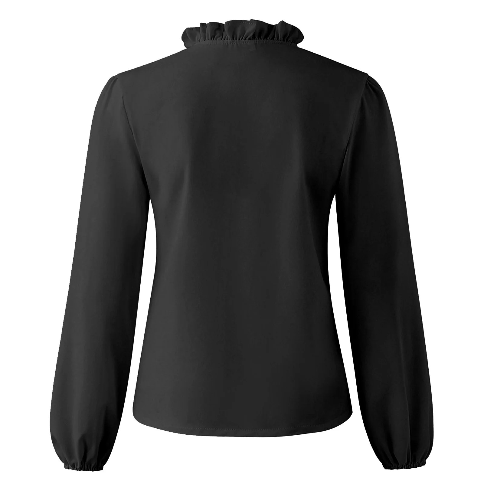 New European and American long sleeved ruffled shirt for women in spring summer