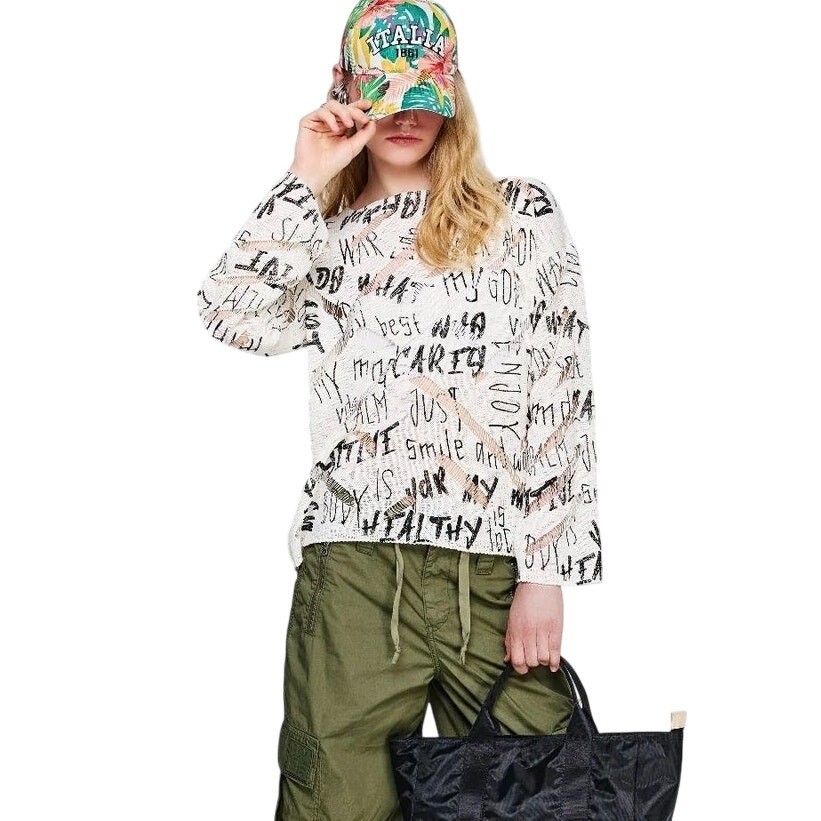 VDR Viadellerose Nero Pullover S Distressed Graffiti Punk