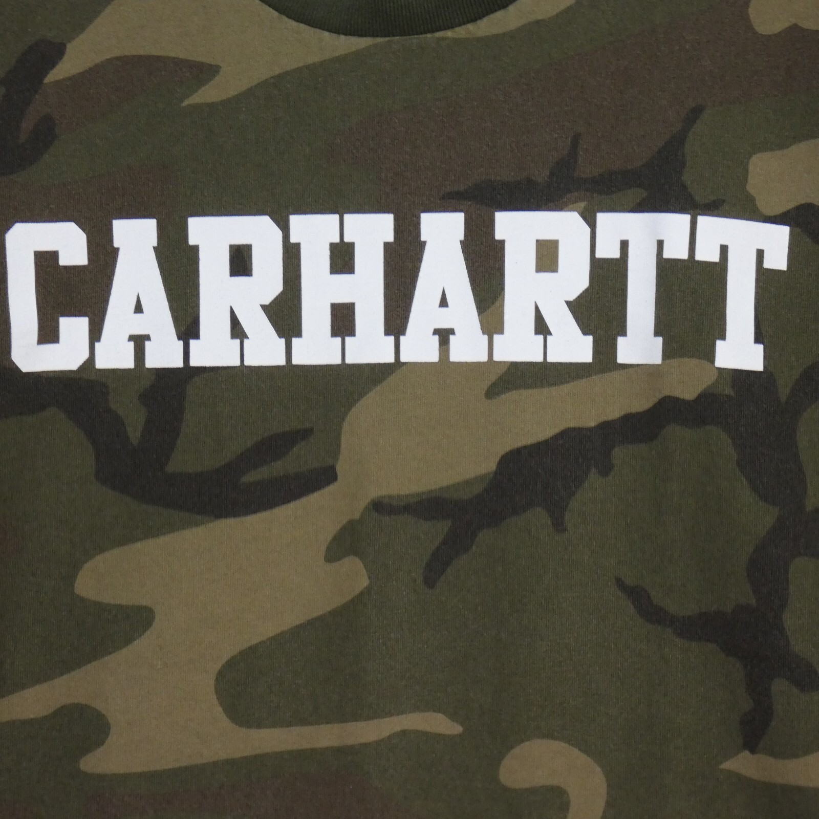 Carhartt WIP T Shirt Camouflage College Vintage Camo Logo 100% Cotton size S