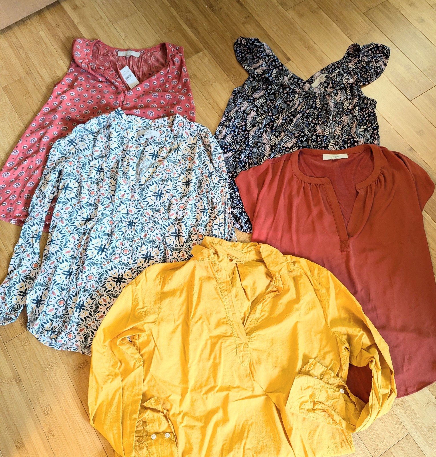 Lot Of 5 Loft And Lou & Grey Tops XS Various Colors And Patterns NWT & VGUC