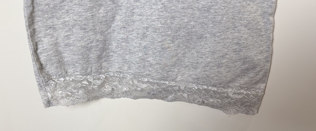 Vintage Y2K Gray Cami Top Women Small Lace Trim Bella Swan Coquette Twilightcore