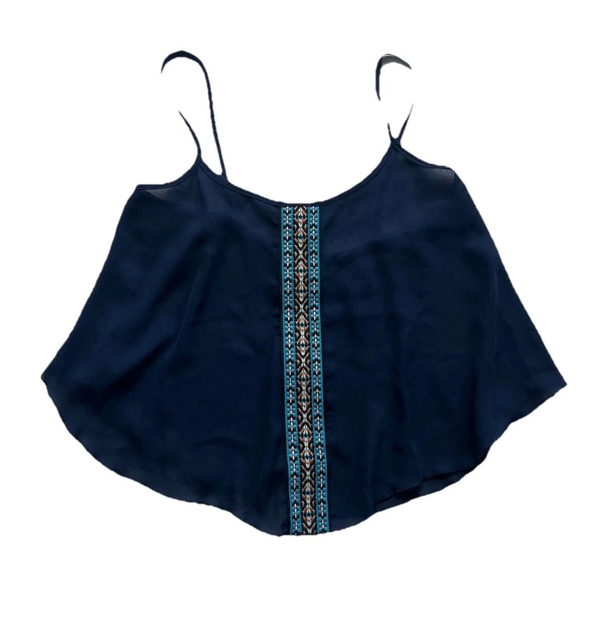 January 7 Sheer Women’s Crop Top S Aztec Summer Festival Embroidered Blouse