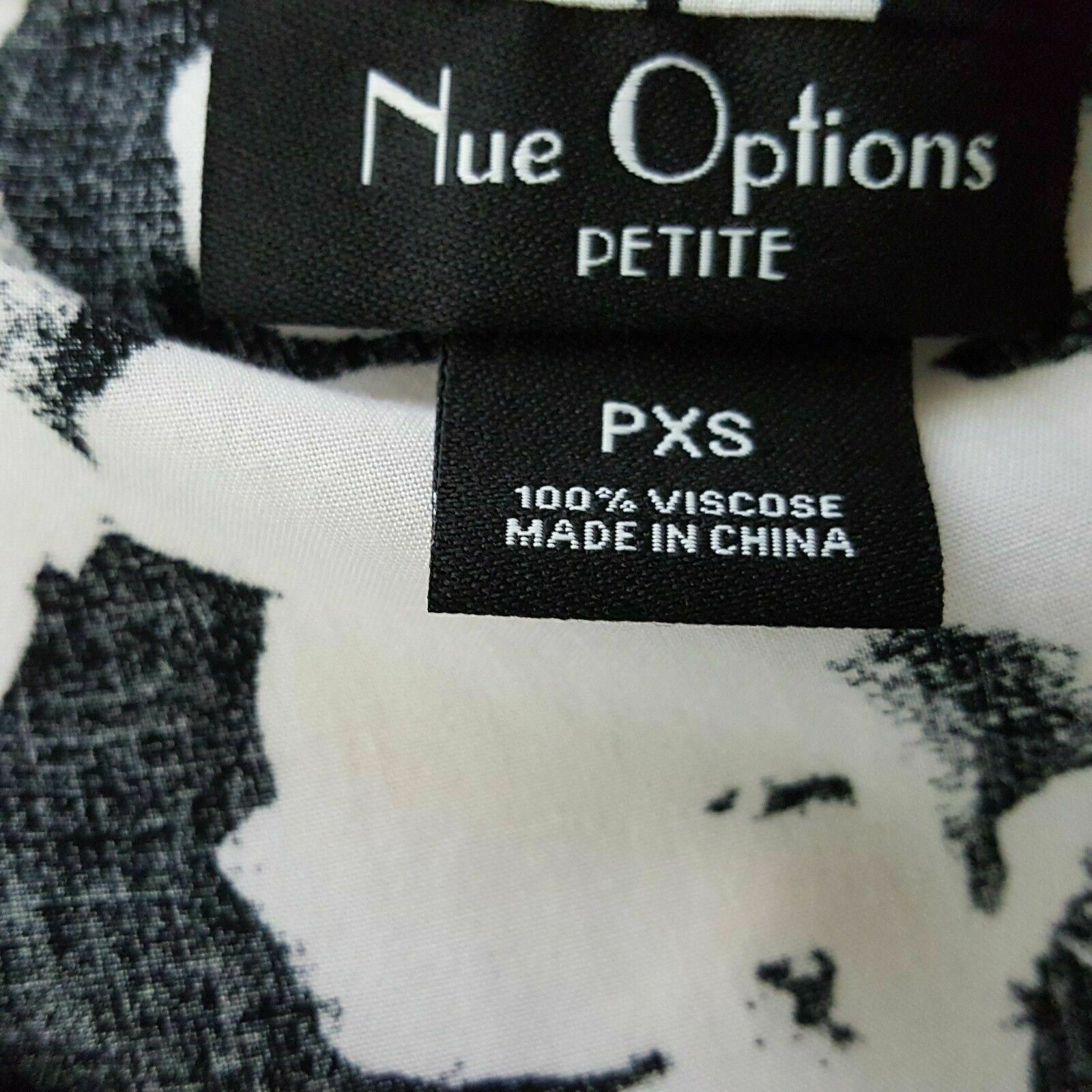 Nue Options Petite Blouse Women’s Size PXS Black White TB23