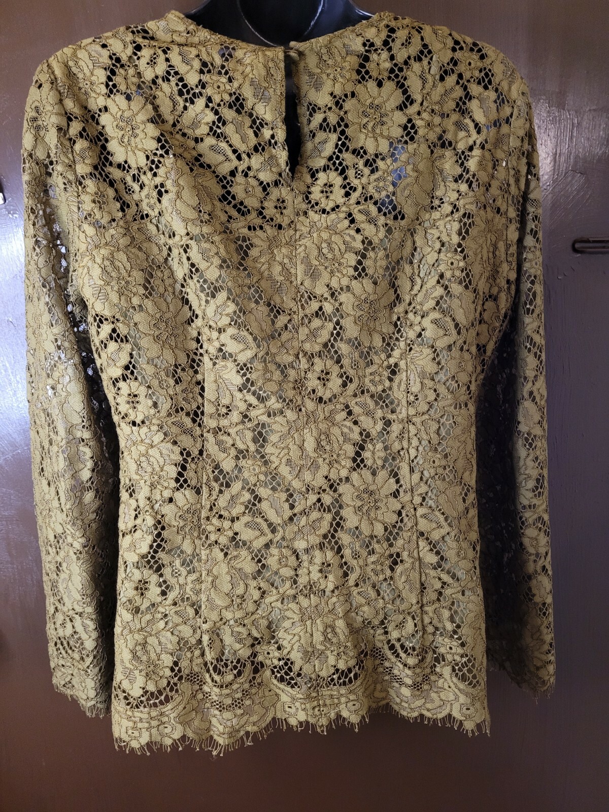 NWT J. Crew Olive Green Eyelash Lace Layered Top Size 4