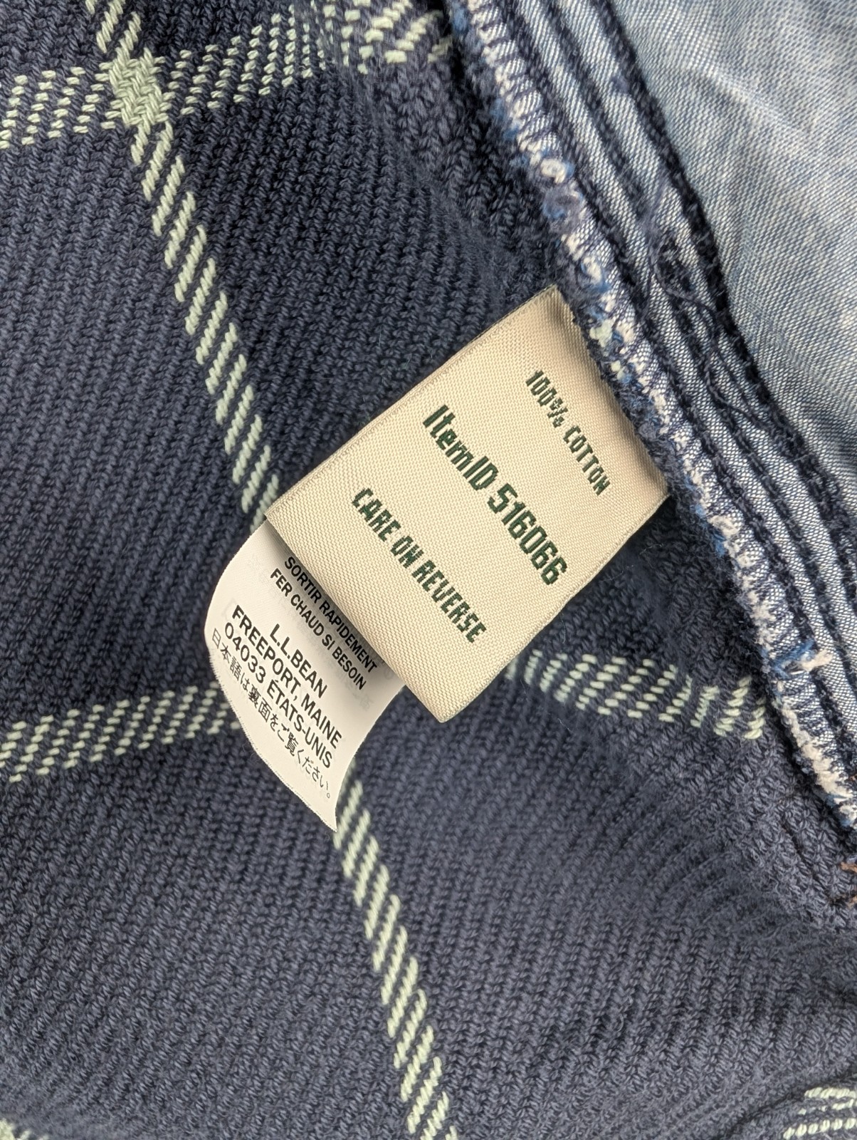 L.L.Bean 1912 Overshirt Jacket Womens XL Extra Large Blue Plaid Cotton Shacket