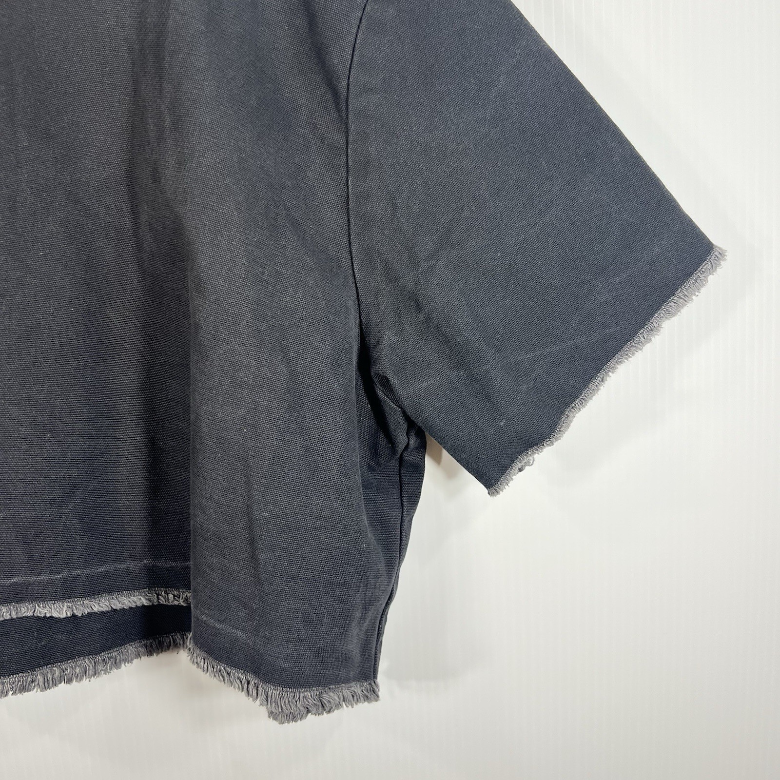 Ashley Rowe Oversized Boxy Top One Size Raw Edges Frayed Edgy Lagenlook Cotton