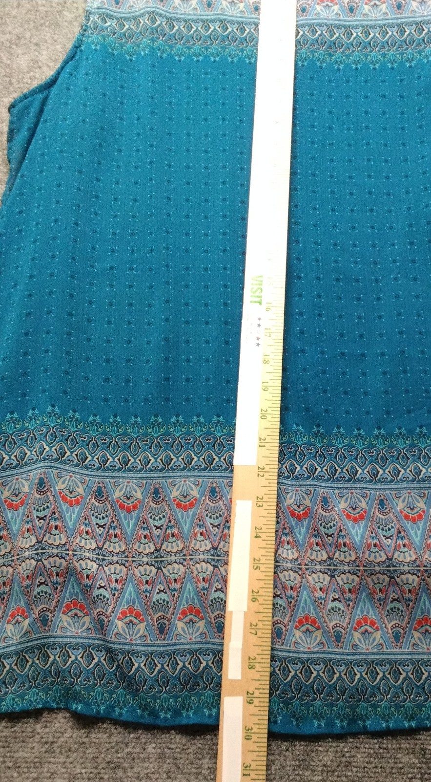 Cato Est. 1946 Tank Top Wmns Size 22/24 Boho Teal Two-In-One Layered Split Front