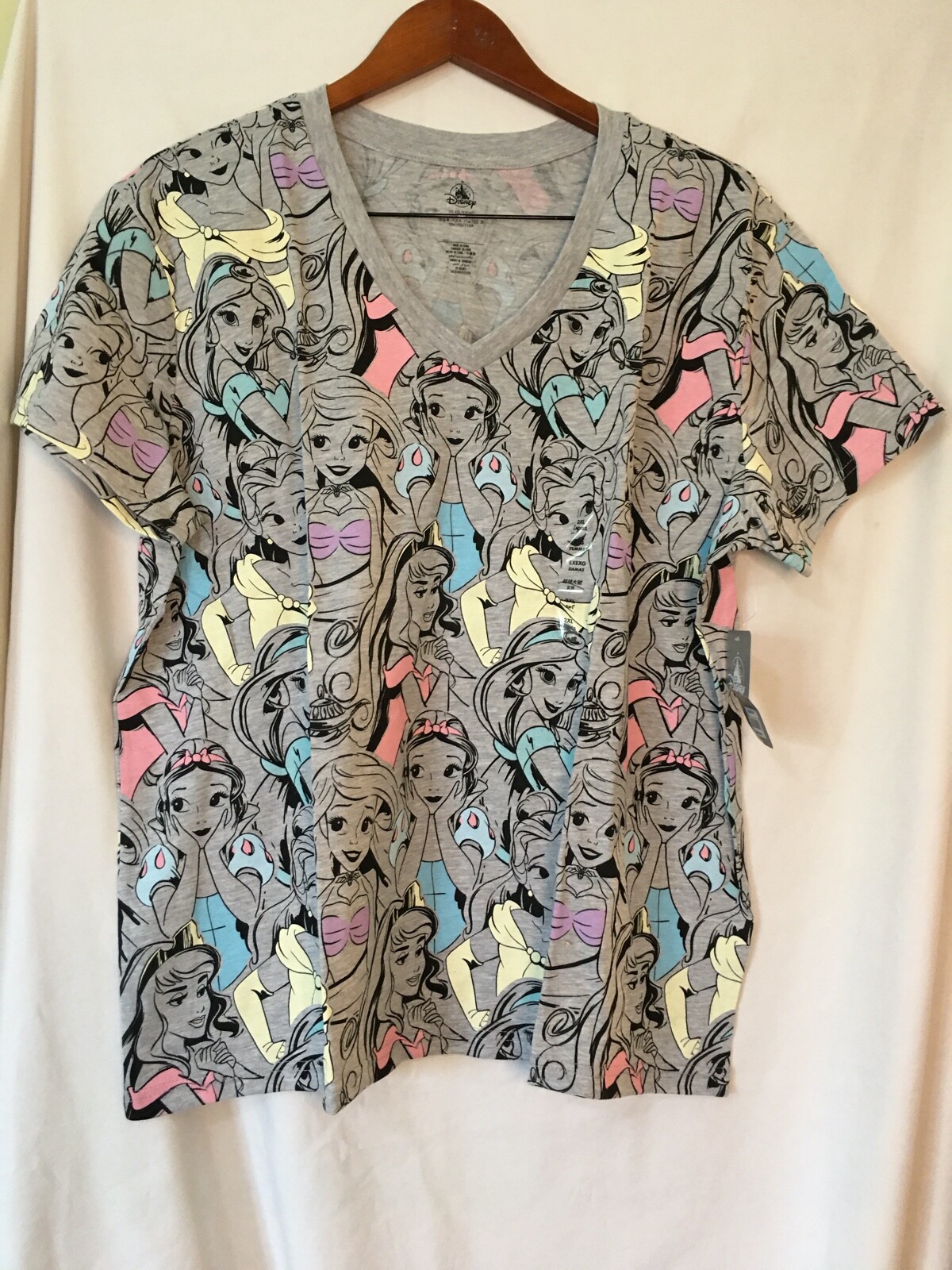 NWT Disney Store Women Princess Gray T Shirt Tee Top Many Sizes
