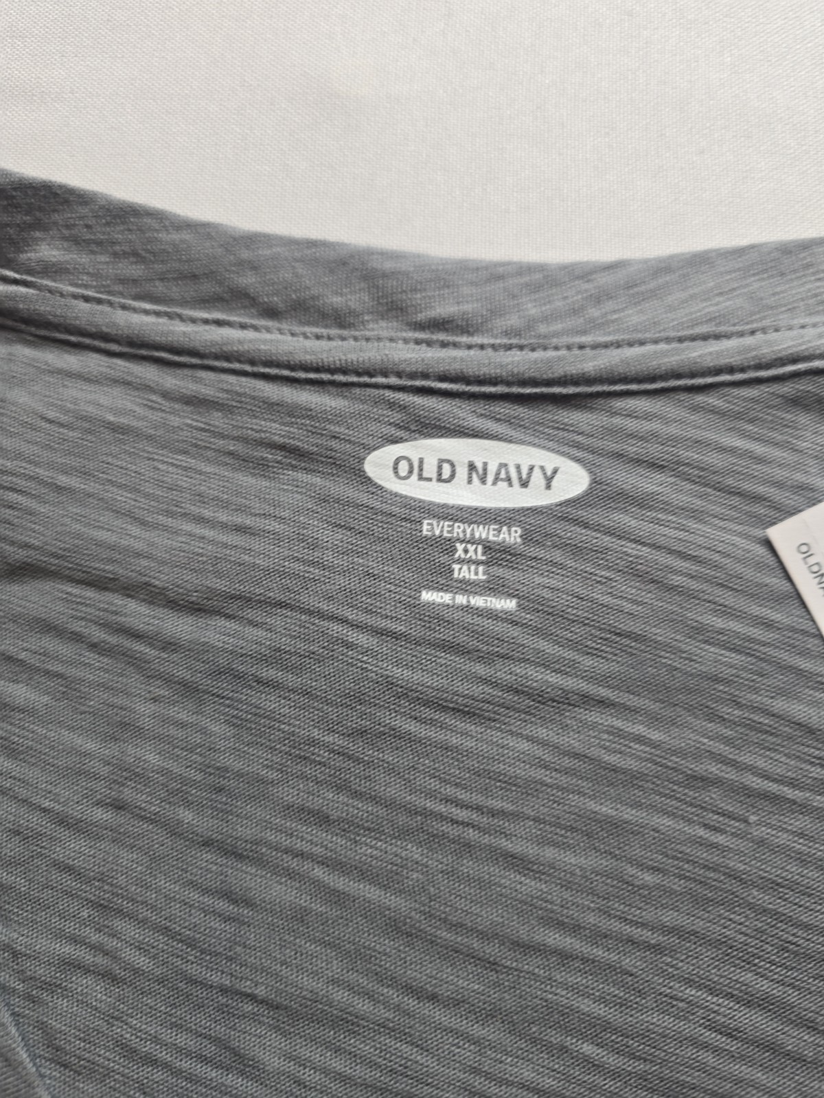 OLD NAVY EveryWear V-Neck Slub-Knit Cotton T-Shirt- Gray-Size XXL
