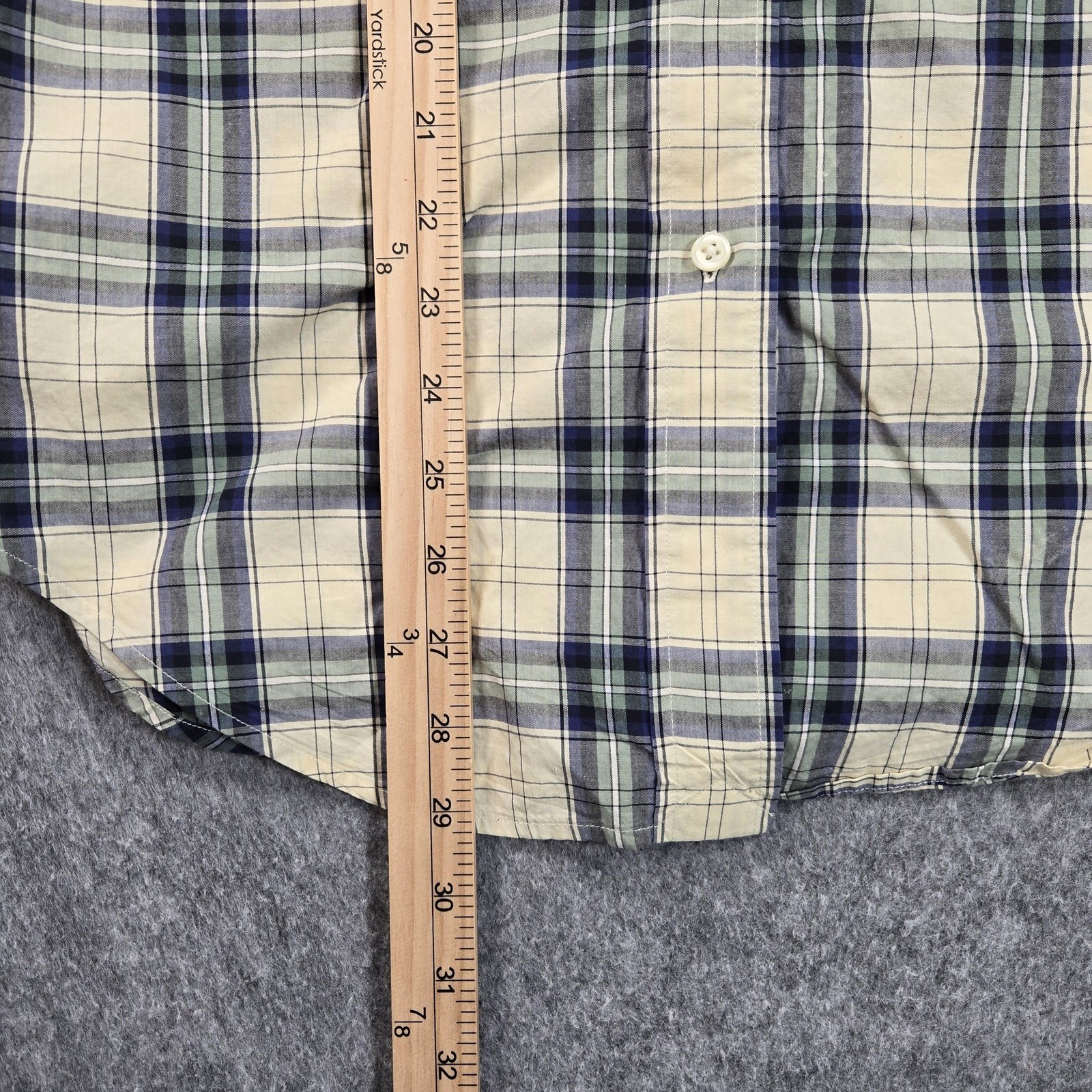 Lauren Ralph Lauren Shirt Womens 8 White Blue Plaid Long Sleeve Button Up Cotton