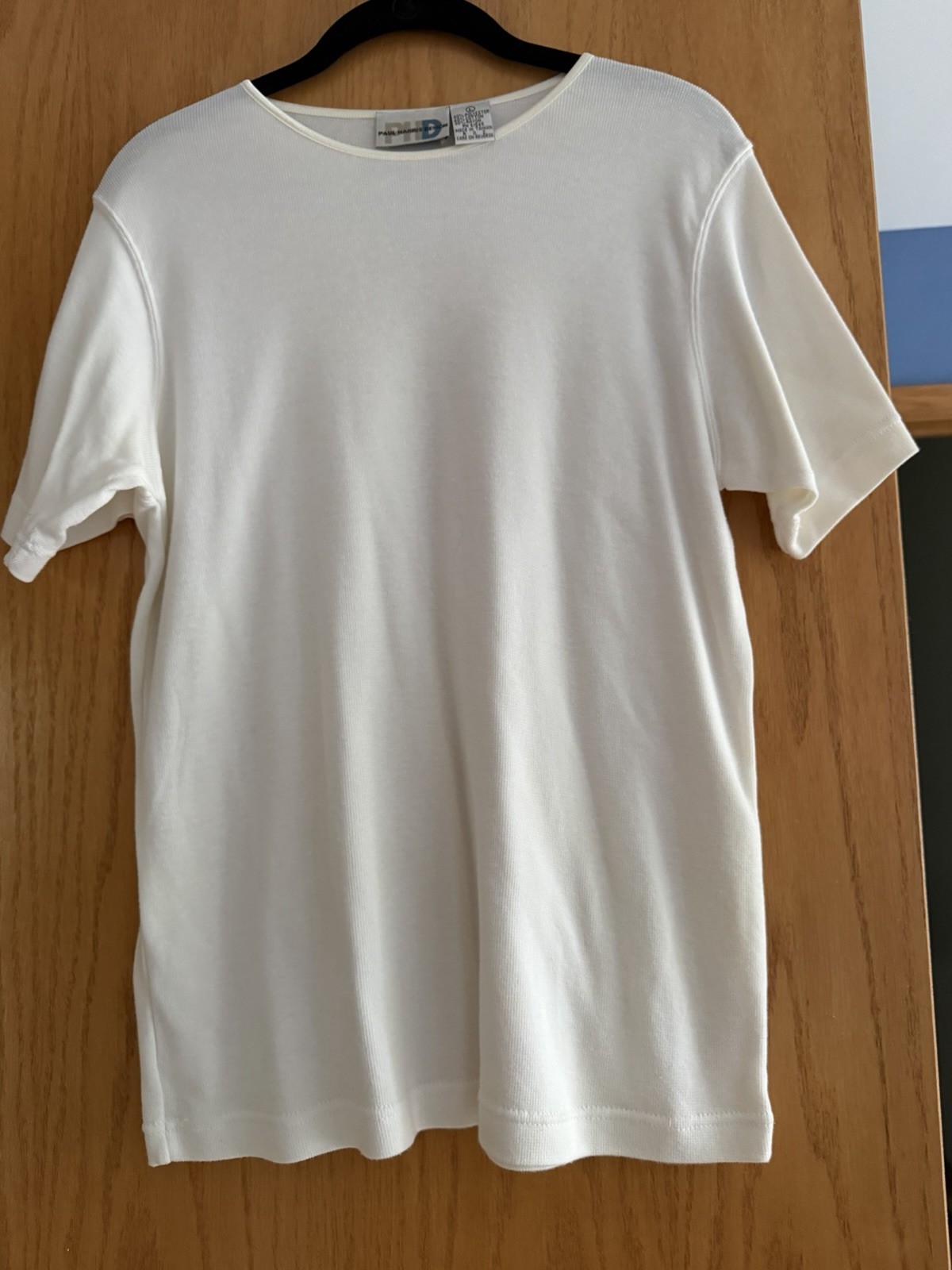 Vintage Paul Harris Design Women’s White Knit Crew Neck Short Sleeve T-Shirt L