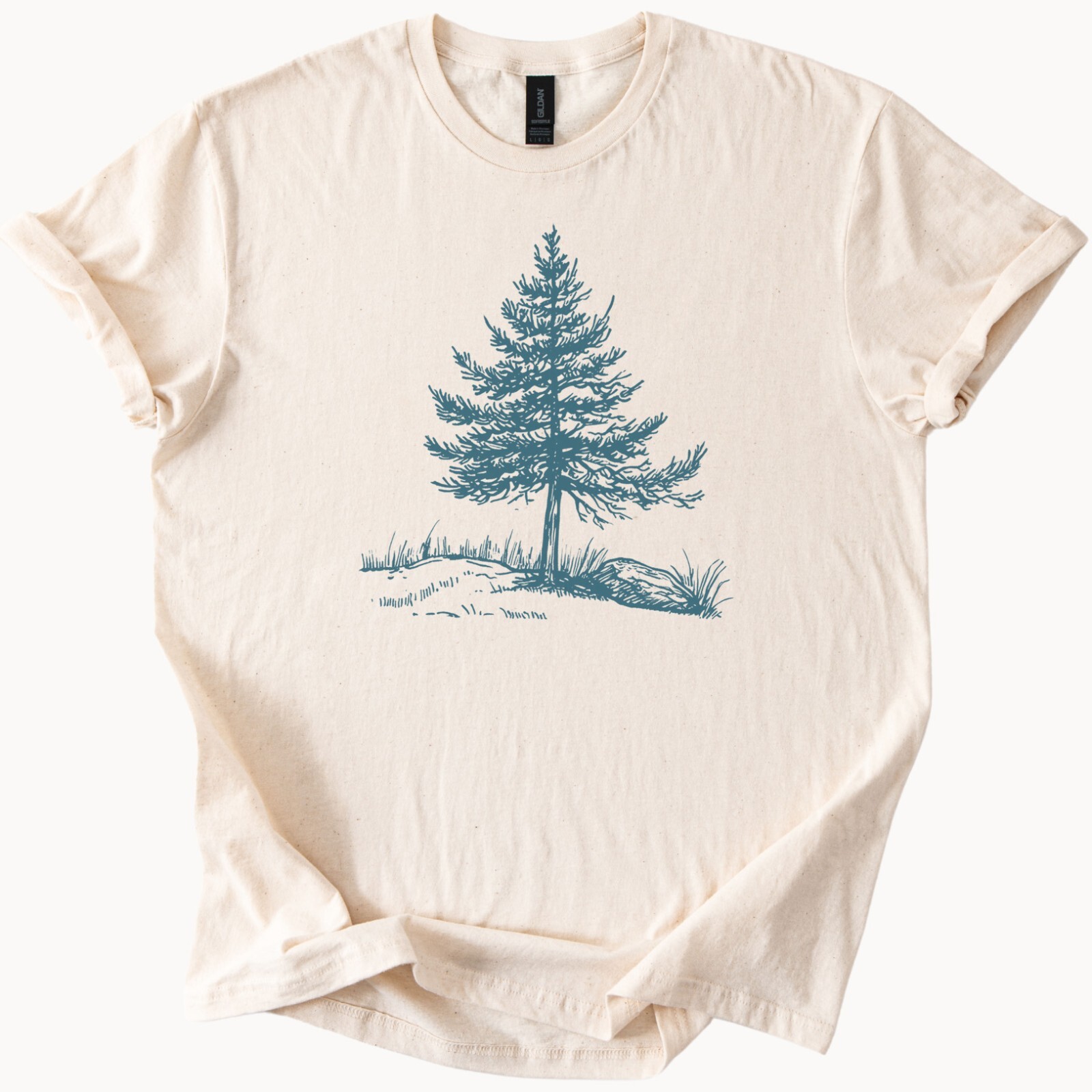 Nature Tree Graphic Tee Minimal Evergreen Forest Shirt Outdoors Hiking