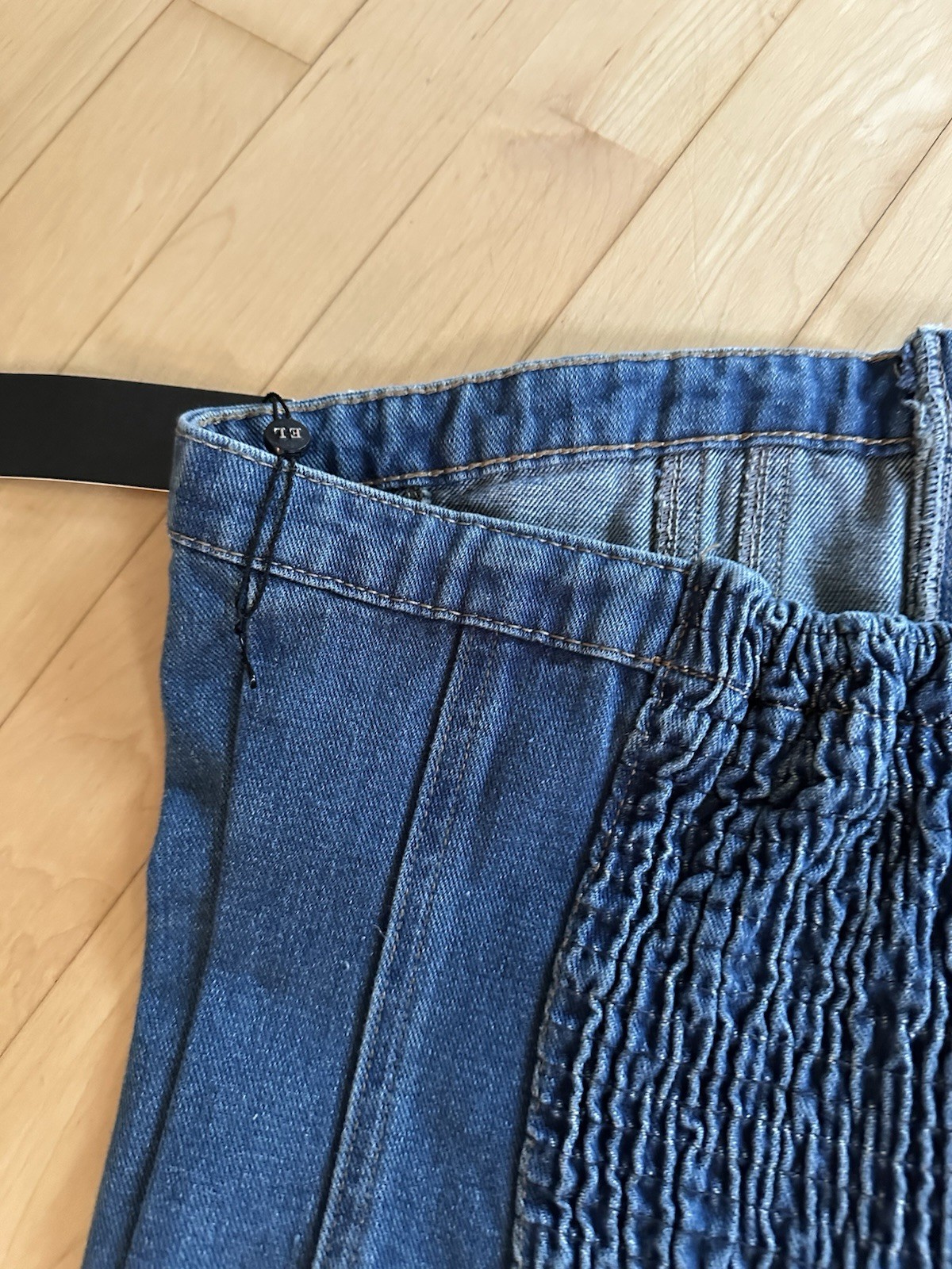 Emerson Lang Women’s Jean Denim Tube Top Shirt Size Large NWT Medium Blue